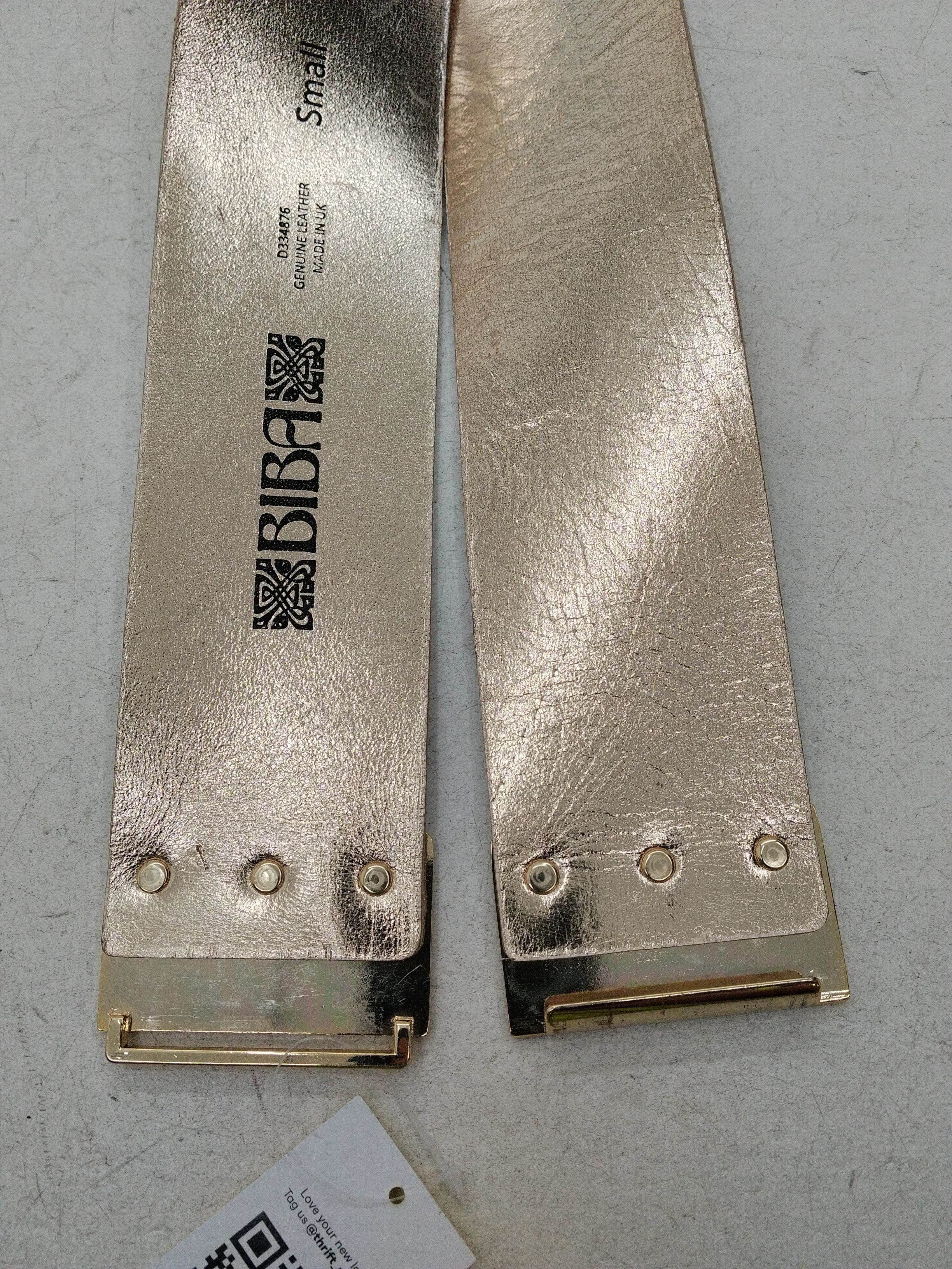 BIBA Women's Belt S Gold 100% Leather Basic Belt - Image 4