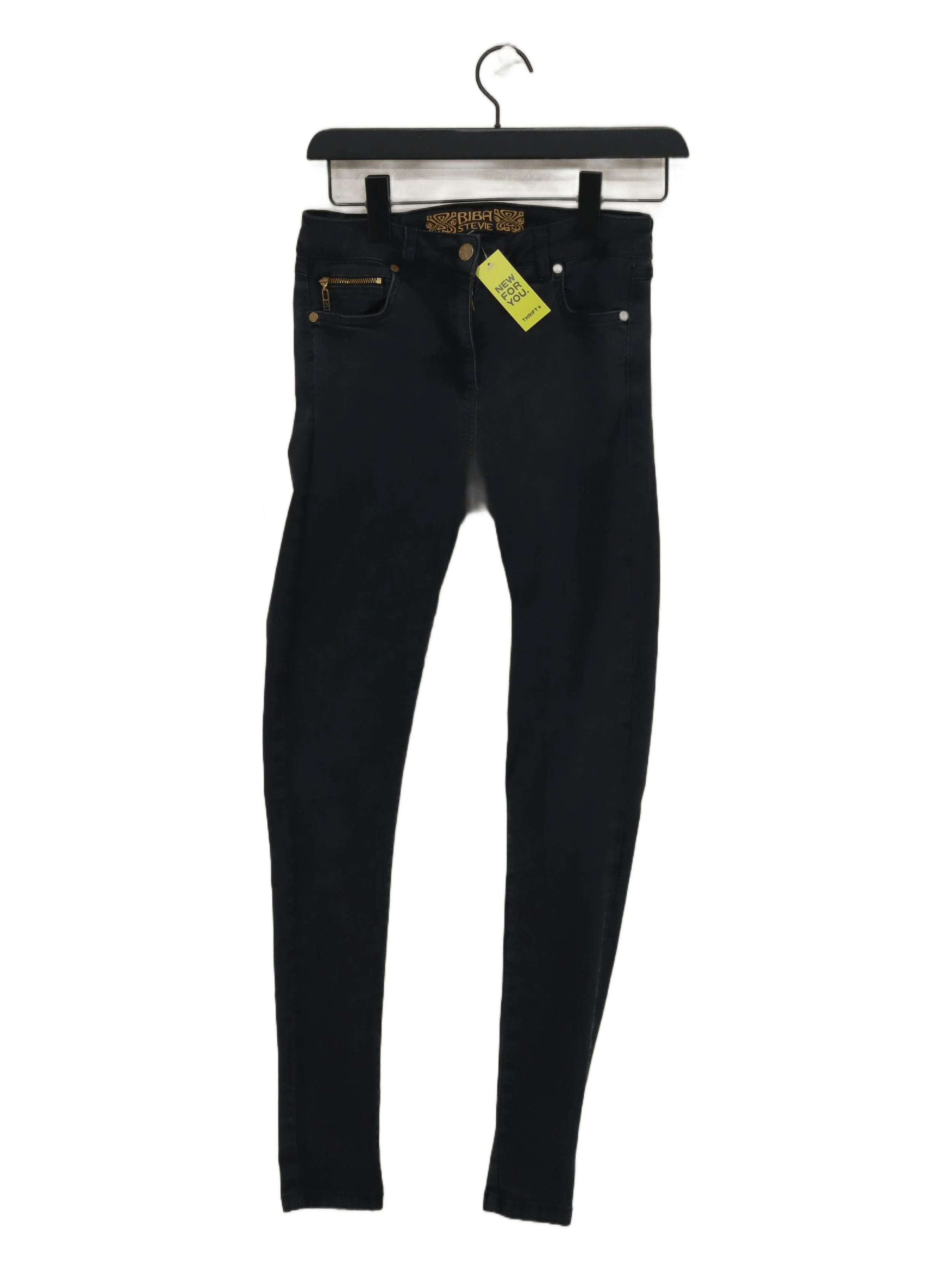BIBA Women's Jeans UK 10 Black 100% Cotton Skinny
