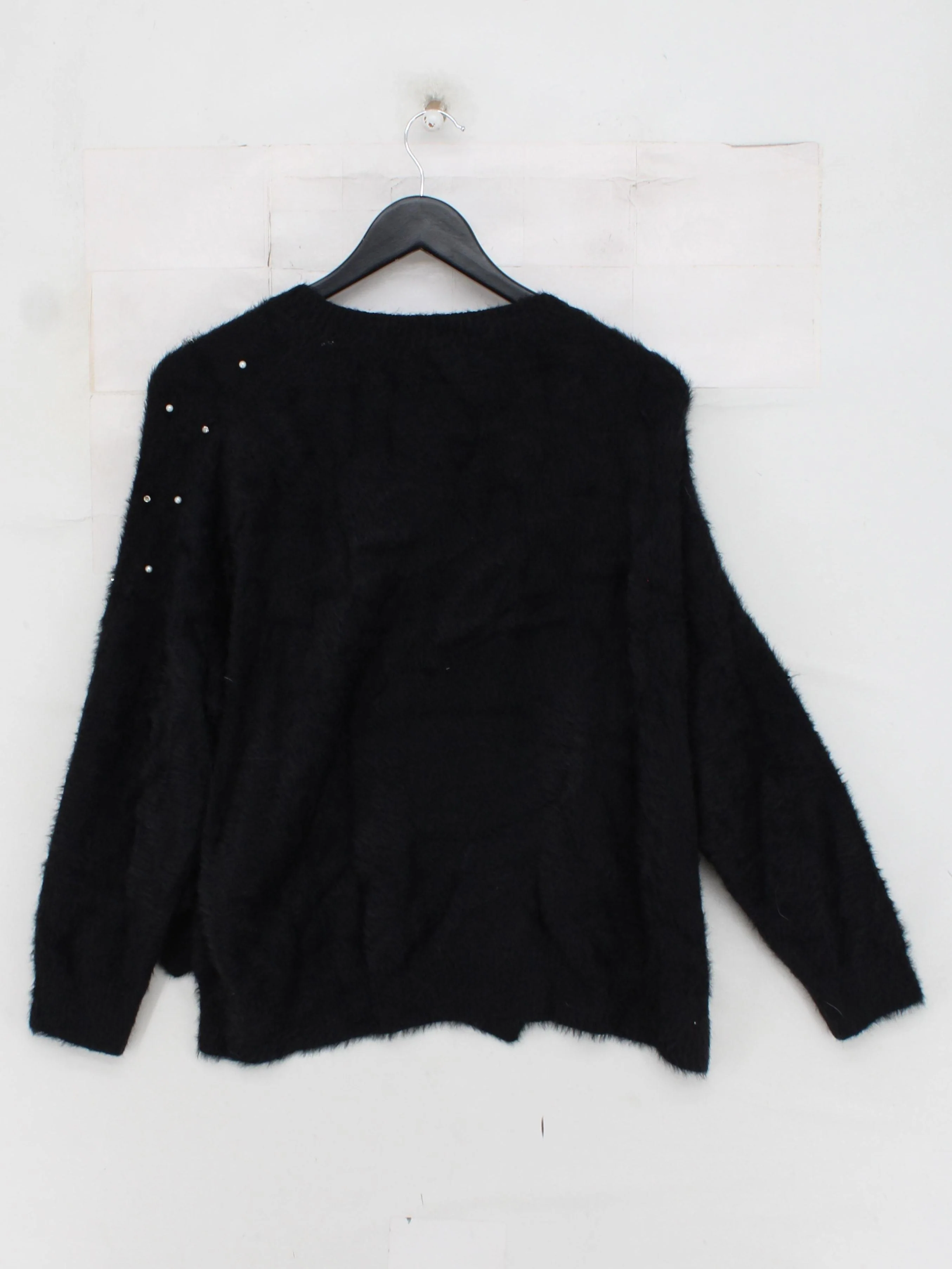 BIBA Women's Jumper S Black Nylon with Acrylic Crew Neck Pullover - Image 2