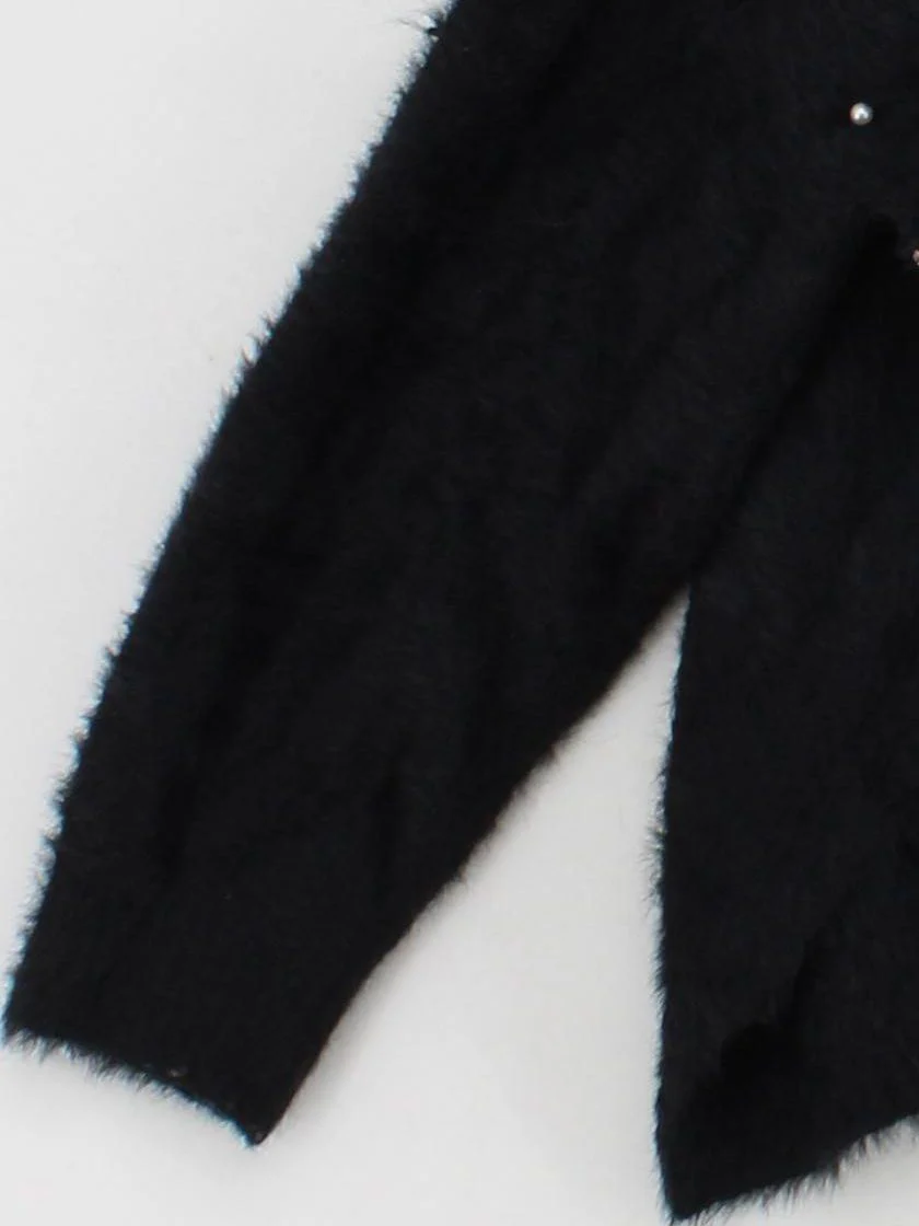 BIBA Women's Jumper S Black Nylon with Acrylic Crew Neck Pullover - Image 4
