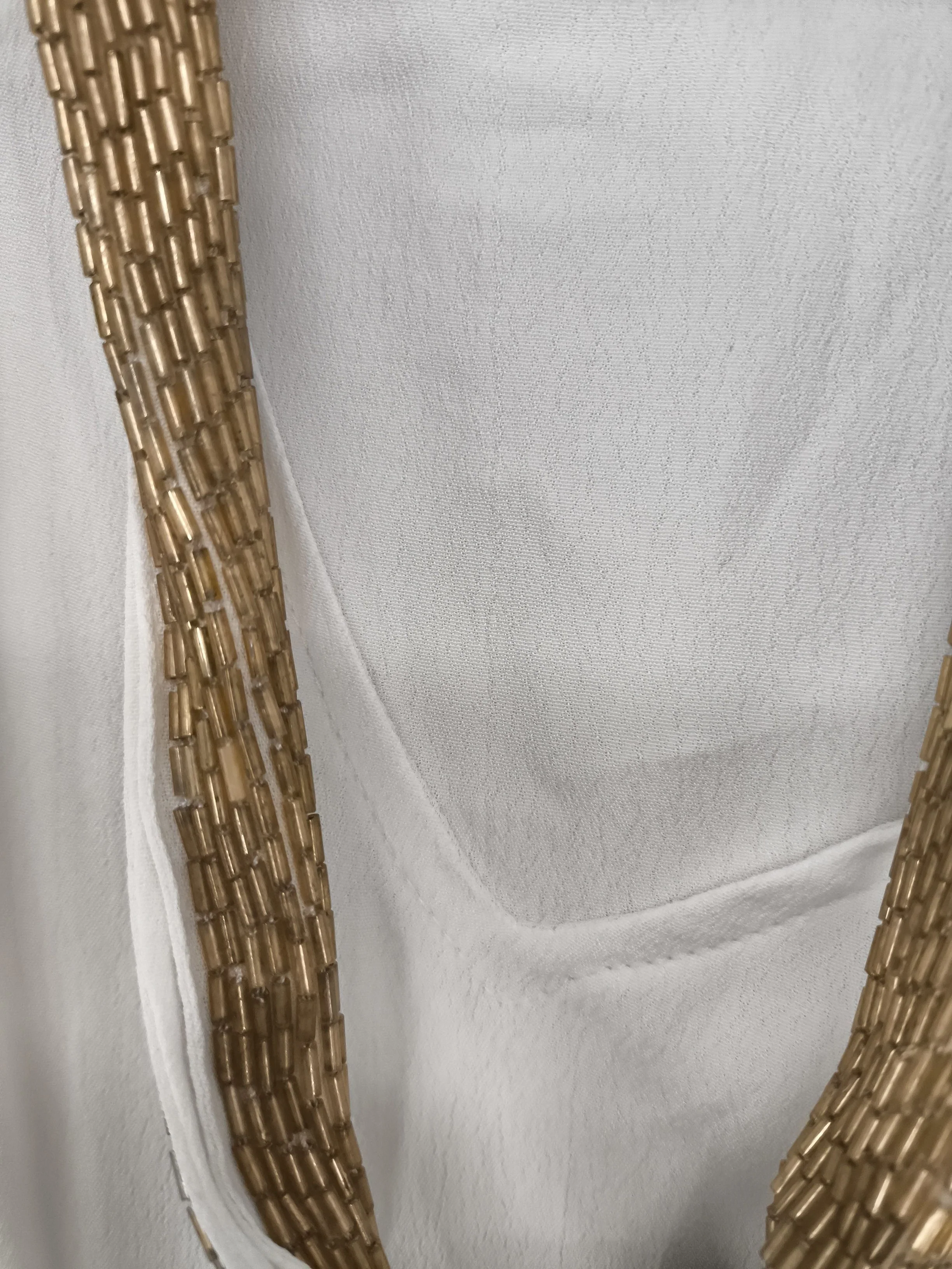 BIBA Women's Top UK 16 White Viscose with Polyester Sleeveless V-Neck Basic - Image 6