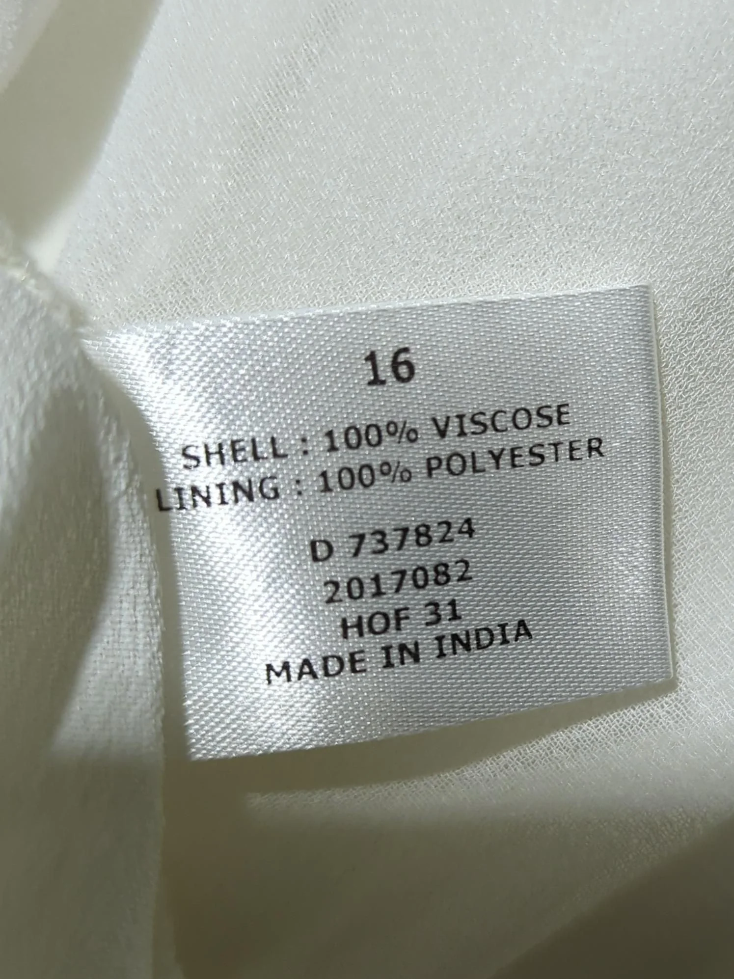BIBA Women's Top UK 16 White Viscose with Polyester Sleeveless V-Neck Basic - Image 8