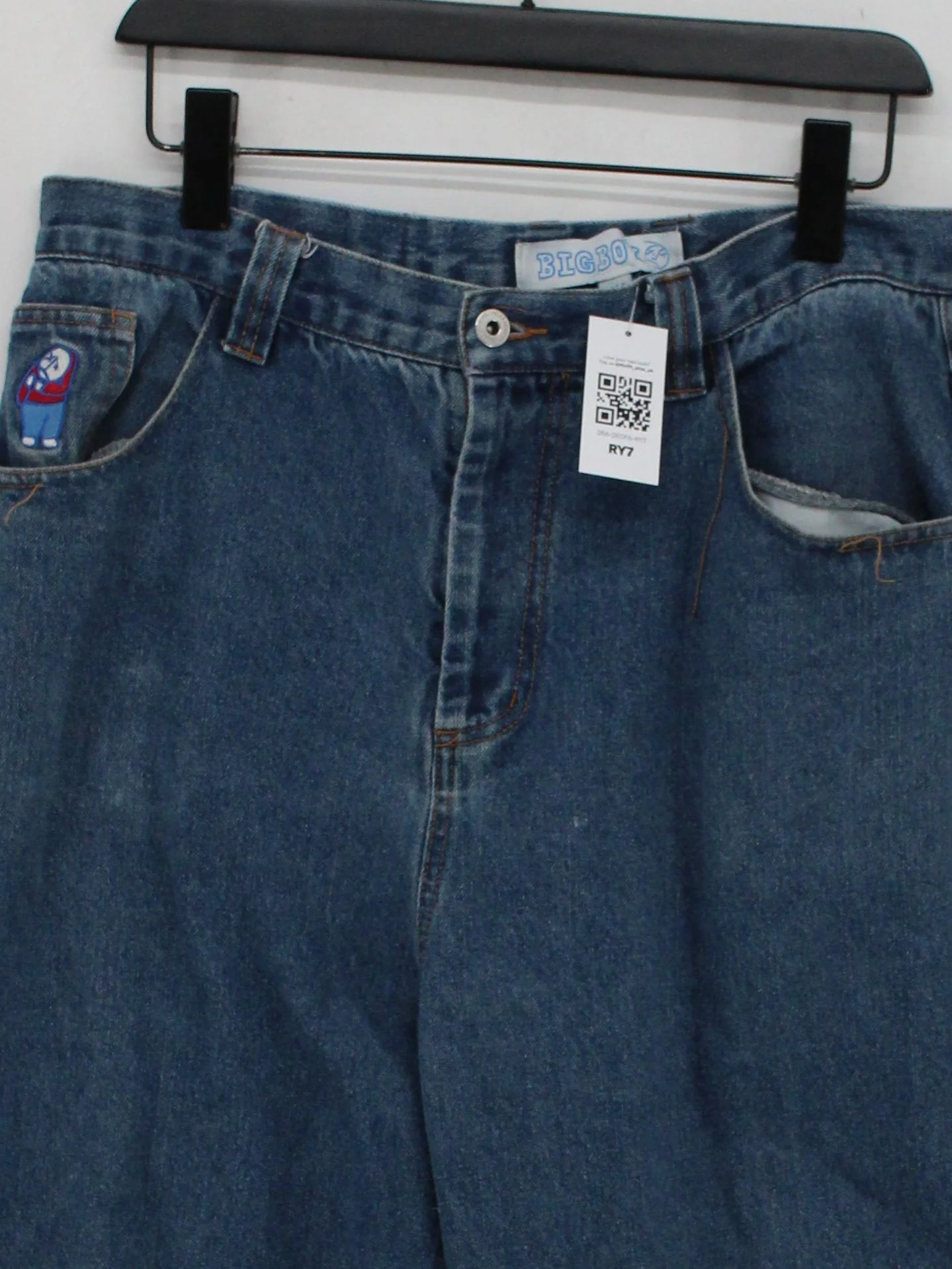 BIGBOY Men's Jeans XL Blue Cotton with Polyester Wide-Leg - Image 3