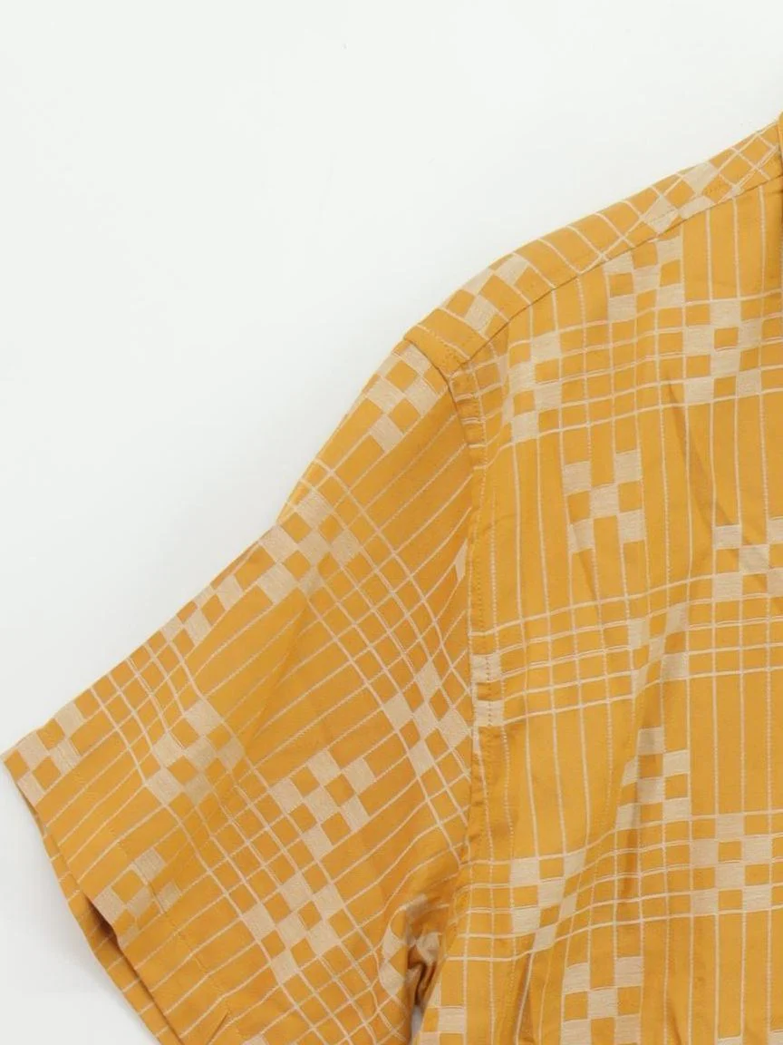 Billabong Men's Shirt L Yellow Geometric 100% Cotton Basic - Image 4