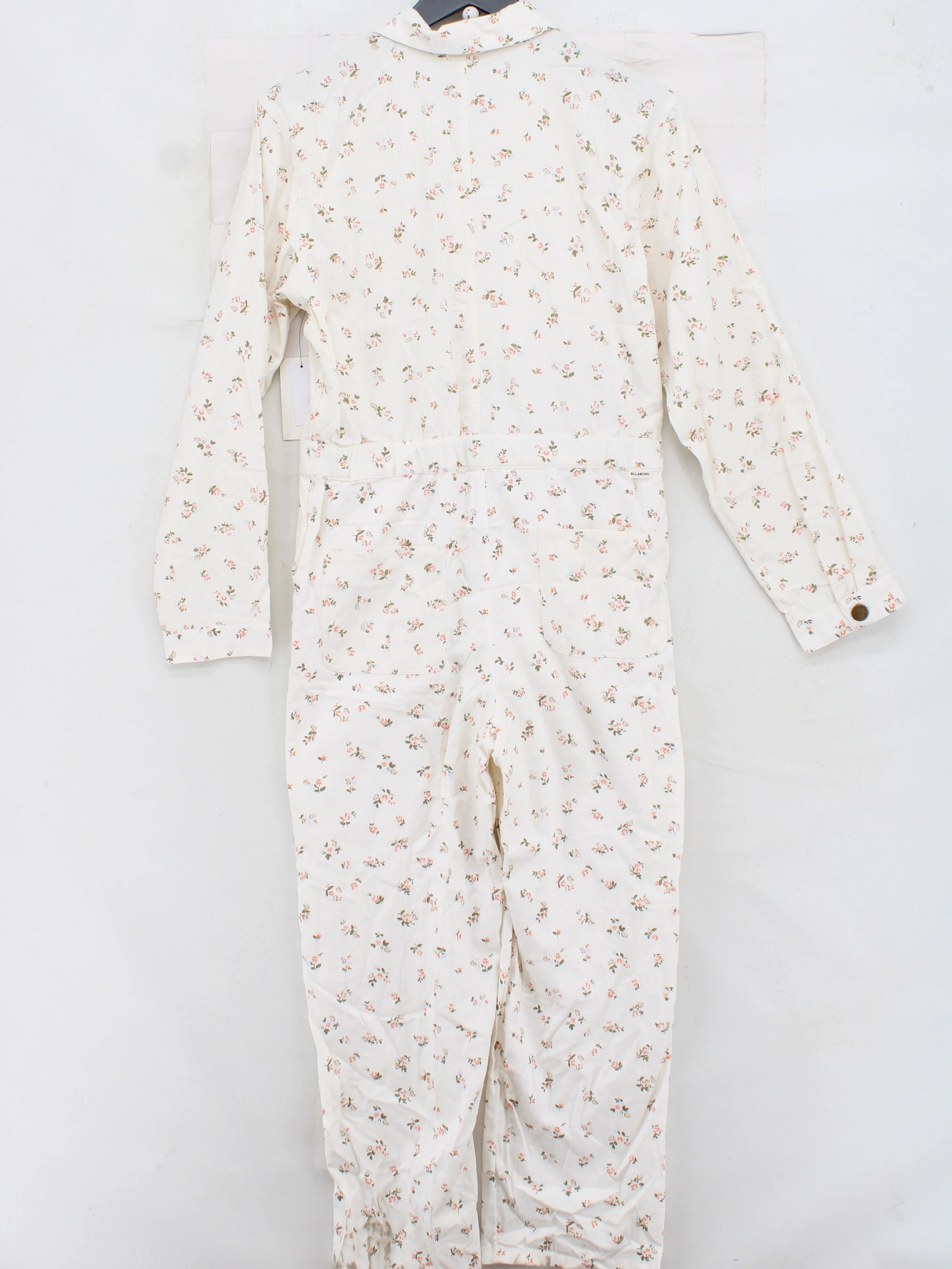 Billabong Women's Jumpsuit S White Floral 100% Cotton Straight Jumpsuit - Image 2