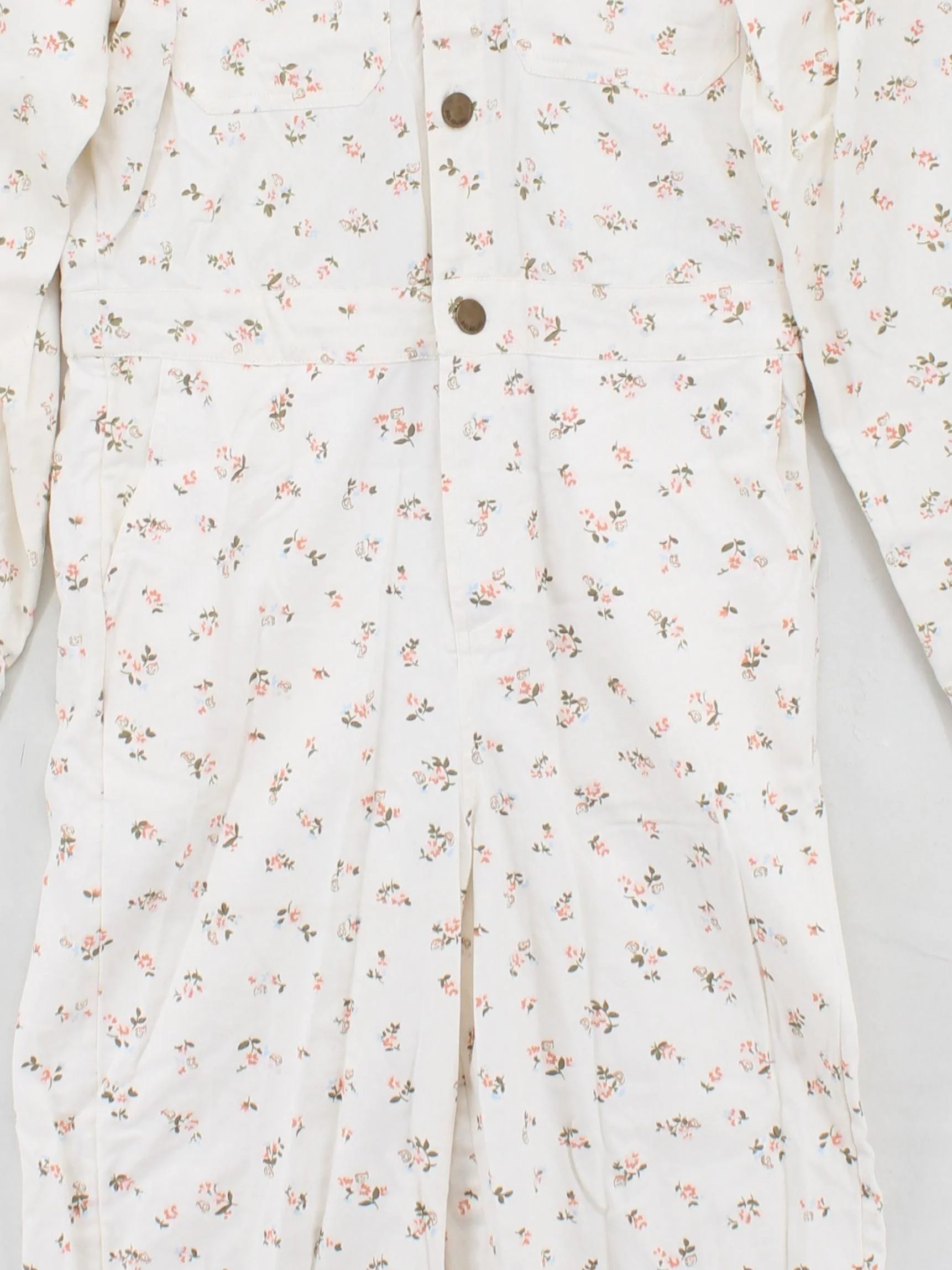 Billabong Women's Jumpsuit S White Floral 100% Cotton Straight Jumpsuit - Image 3