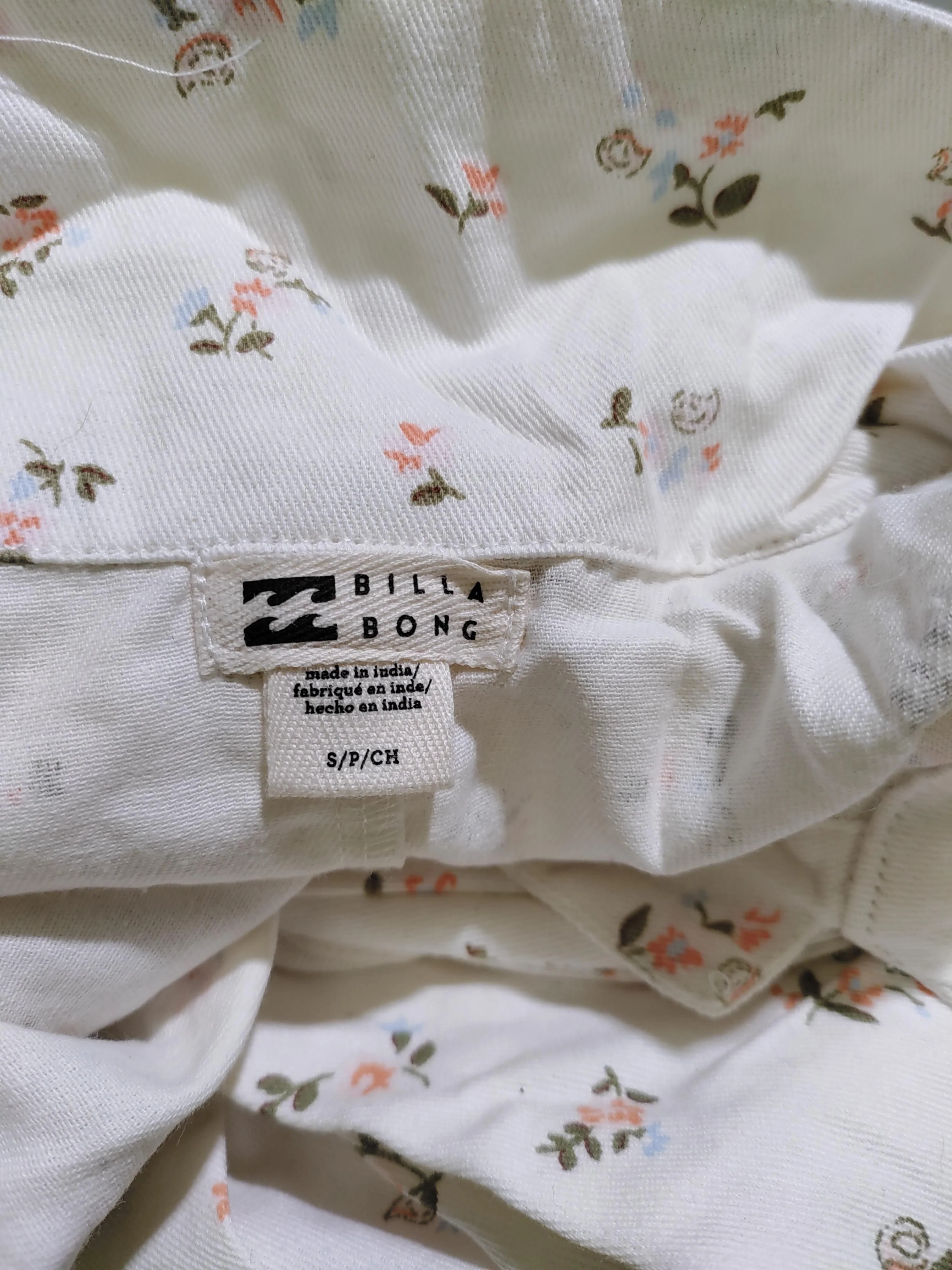 Billabong Women's Jumpsuit S White Floral 100% Cotton Straight Jumpsuit - Image 6