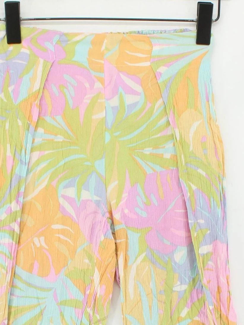 Billabong Women's Trousers XS Multi Floral 100% Other Wide-Leg Sweatpants - Image 3