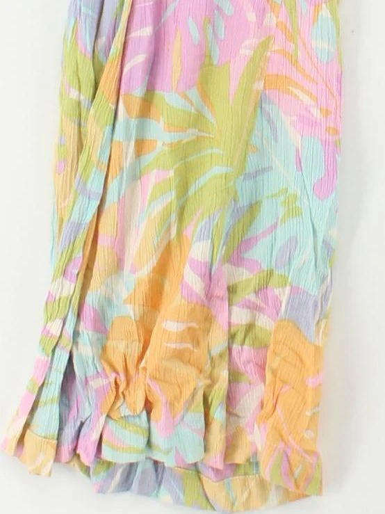 Billabong Women's Trousers XS Multi Floral 100% Other Wide-Leg Sweatpants - Image 4