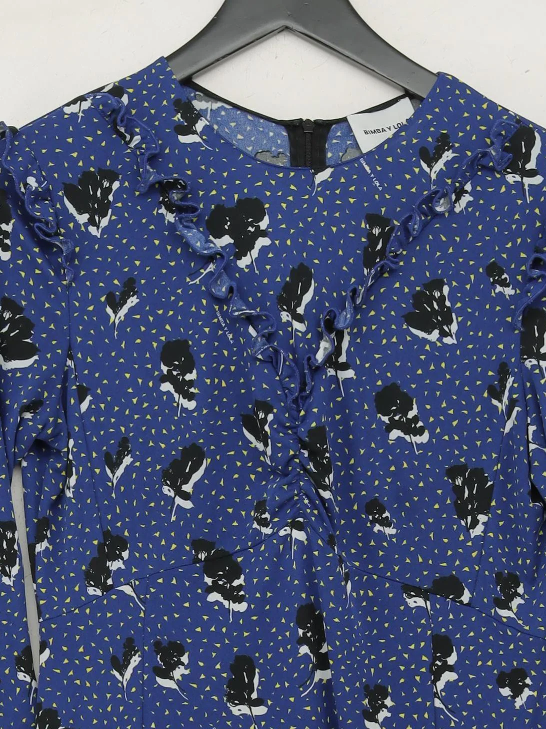 Bimba Y Lola Shirt Midi Dress UK10 in Blue - Image 3