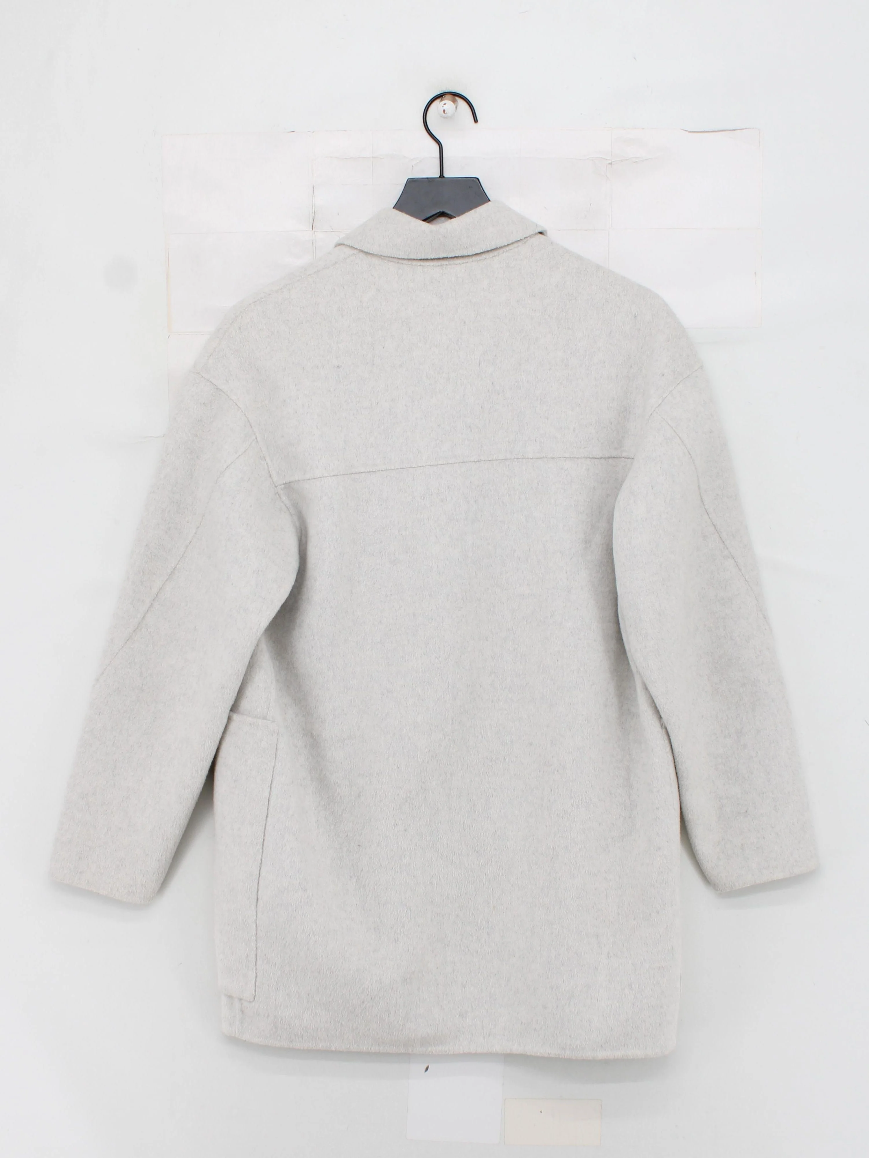 Bimba Y Lola Women's Coat L Cream Wool with Polyester, Acrylic Overcoat - Image 2