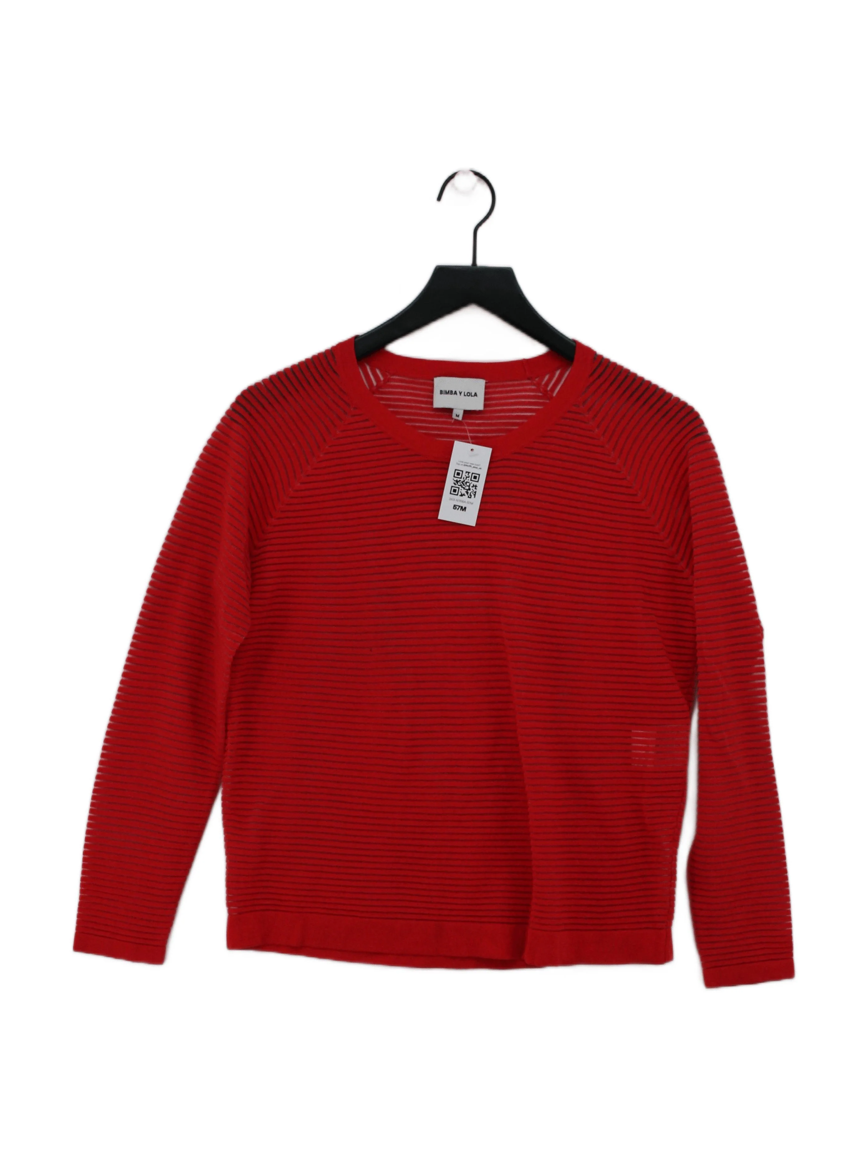 Bimba Y Lola Women's Jumper M Red Cotton with Nylon, Polyester Pullover