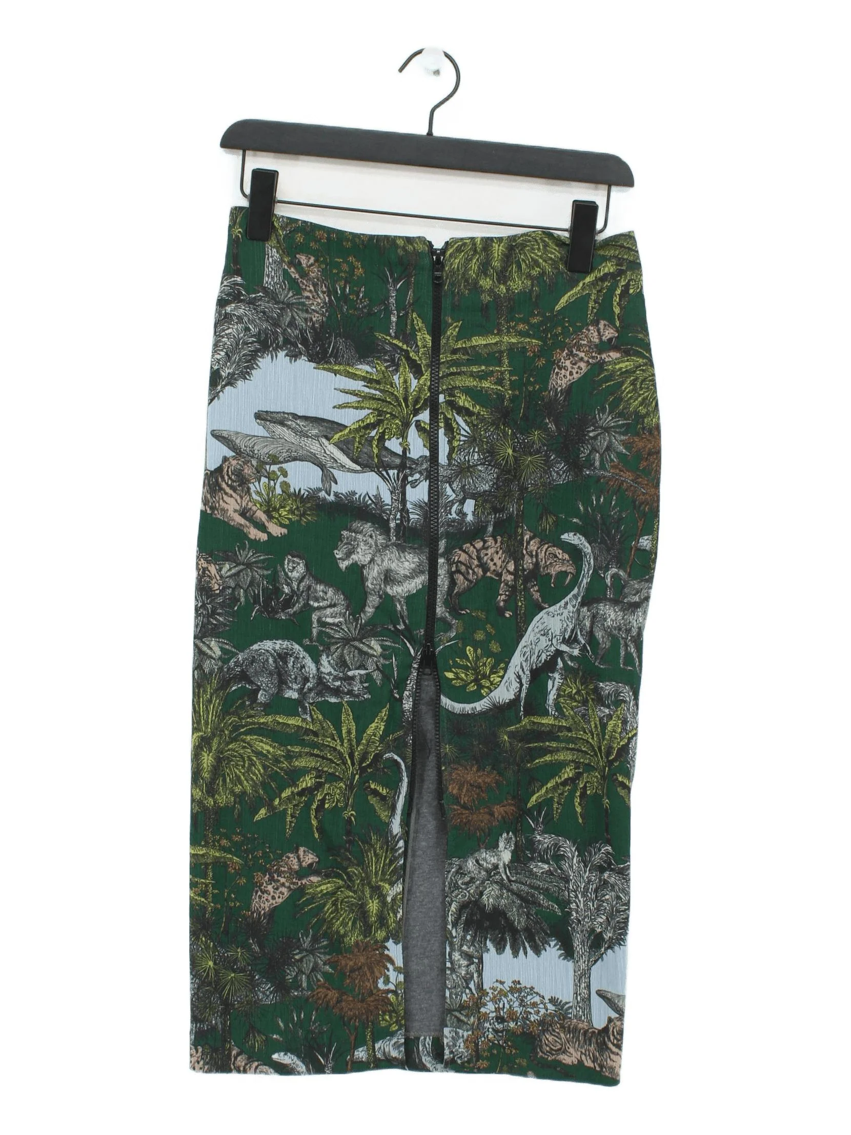 Bimba Y Lola Women's Midi Skirt UK 8 Green 100% Other Midi Straight & Pencil