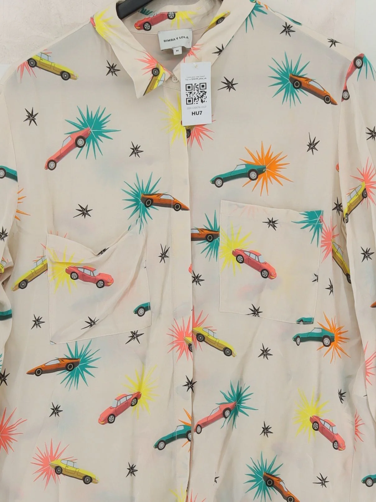 Bimba Y Lola Women's Shirt M Cream 100% Viscose Basic - Image 3