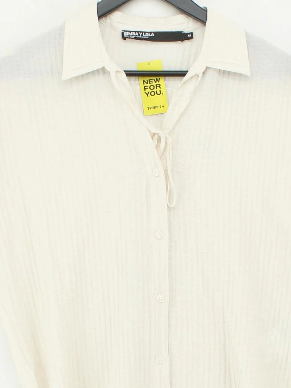 Bimba Y Lola Women's Shirt M Cream Viscose with Polyamide Basic - Image 3