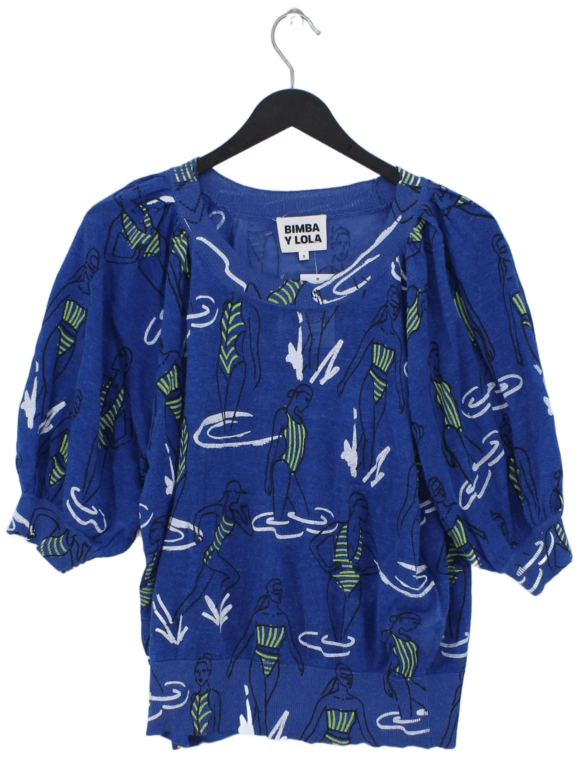 Bimba Y Lola Women's Top S Blue Other with Viscose Basic