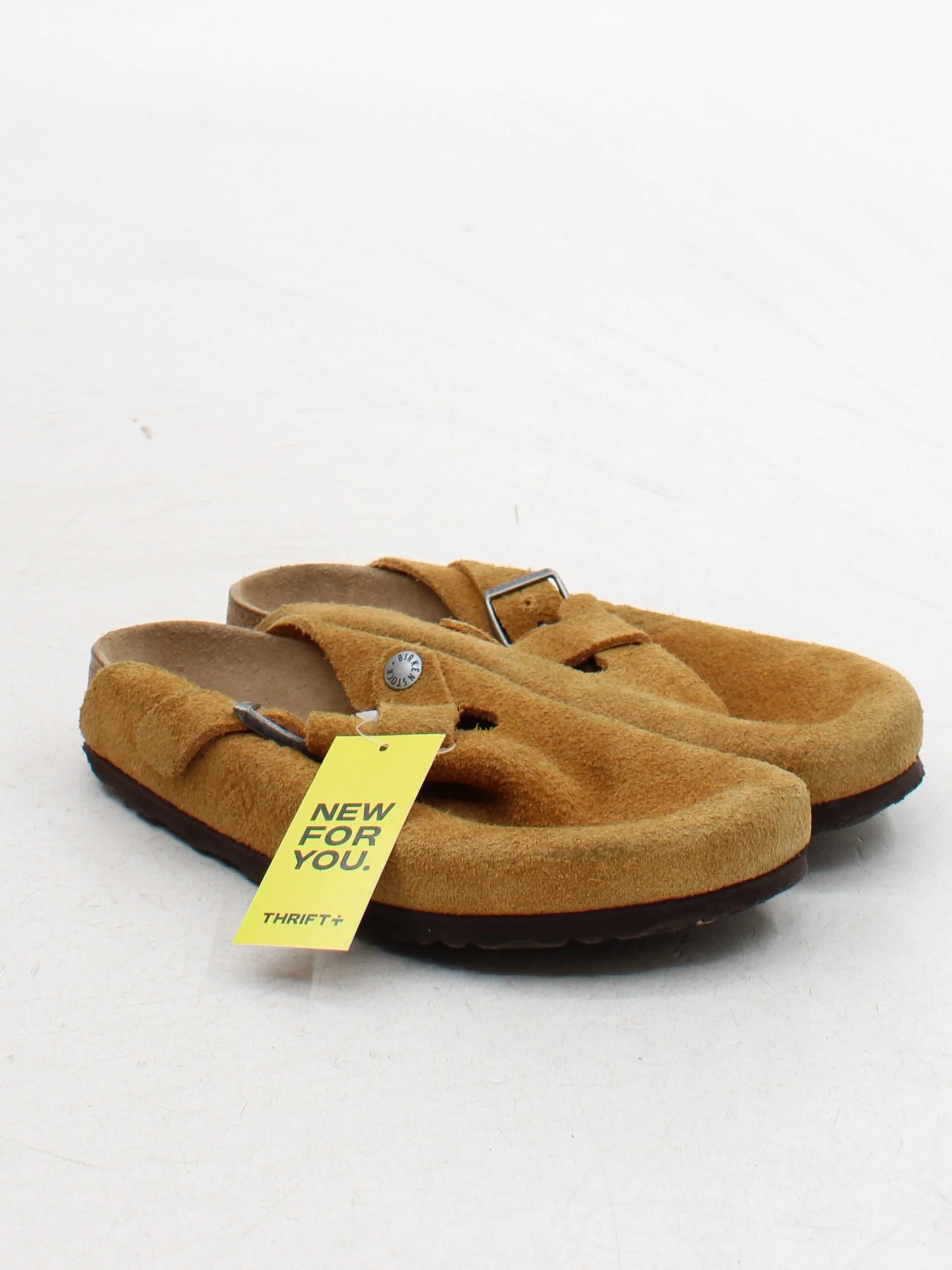 Birkenstock Men's Sandals UK 4 Tan 100% Suede Slider - Image 4