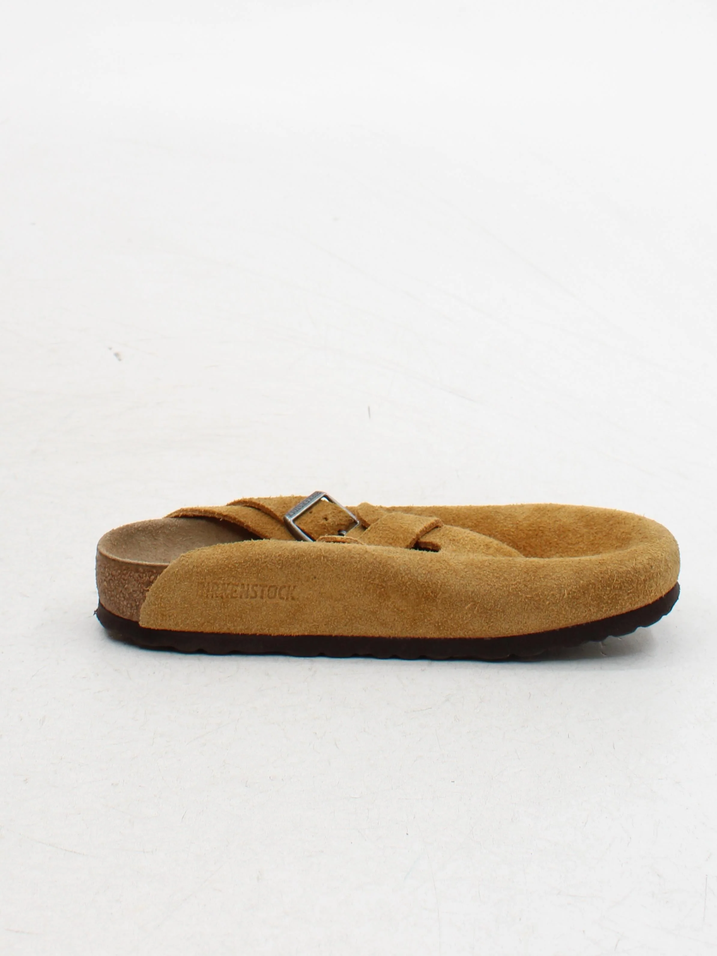 Birkenstock Men's Sandals UK 4 Tan 100% Suede Slider - Image 5