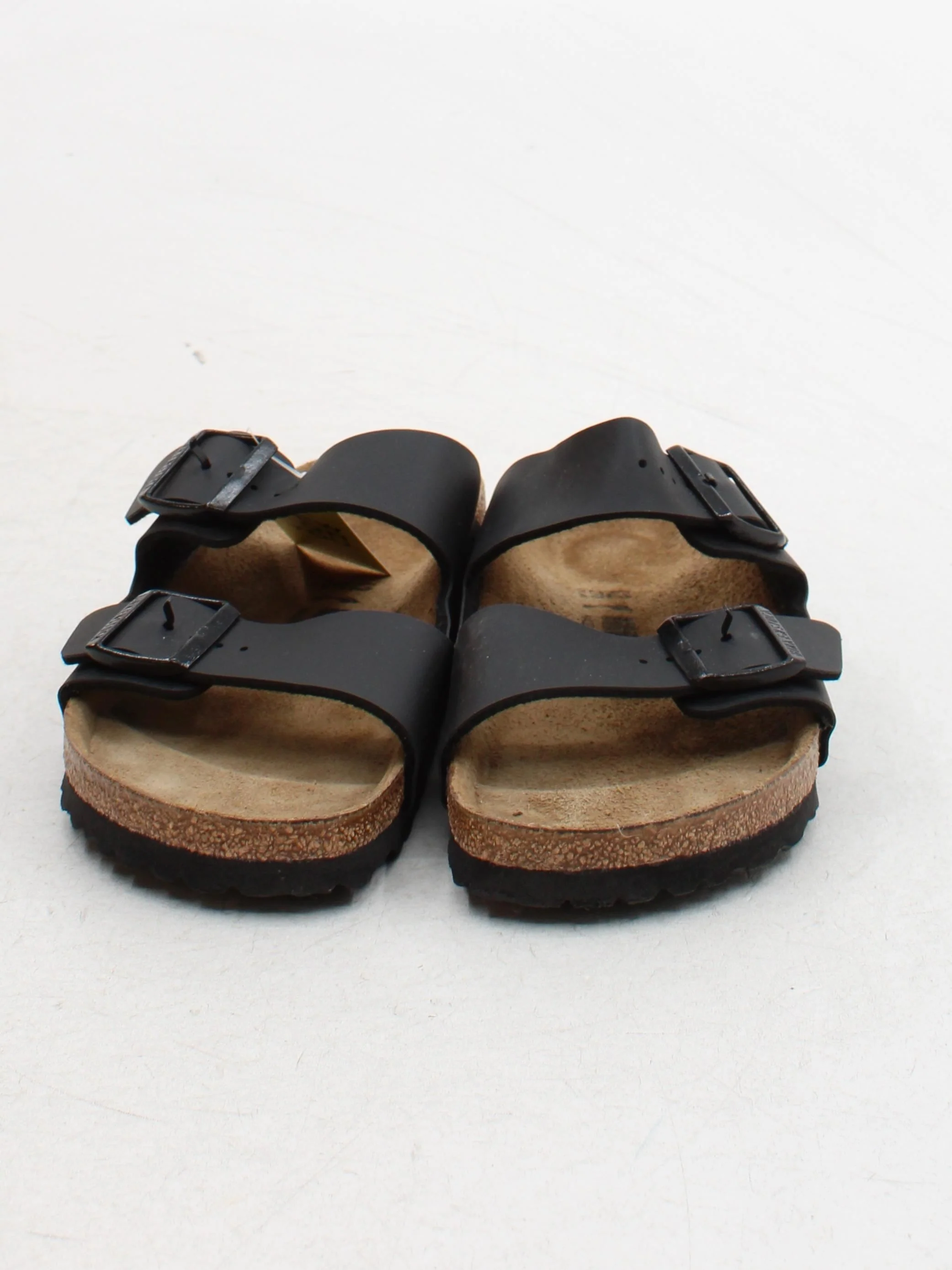 Birkenstock Men's Sandals UK 8 Black Faux Leather with Suede Slider - Image 2