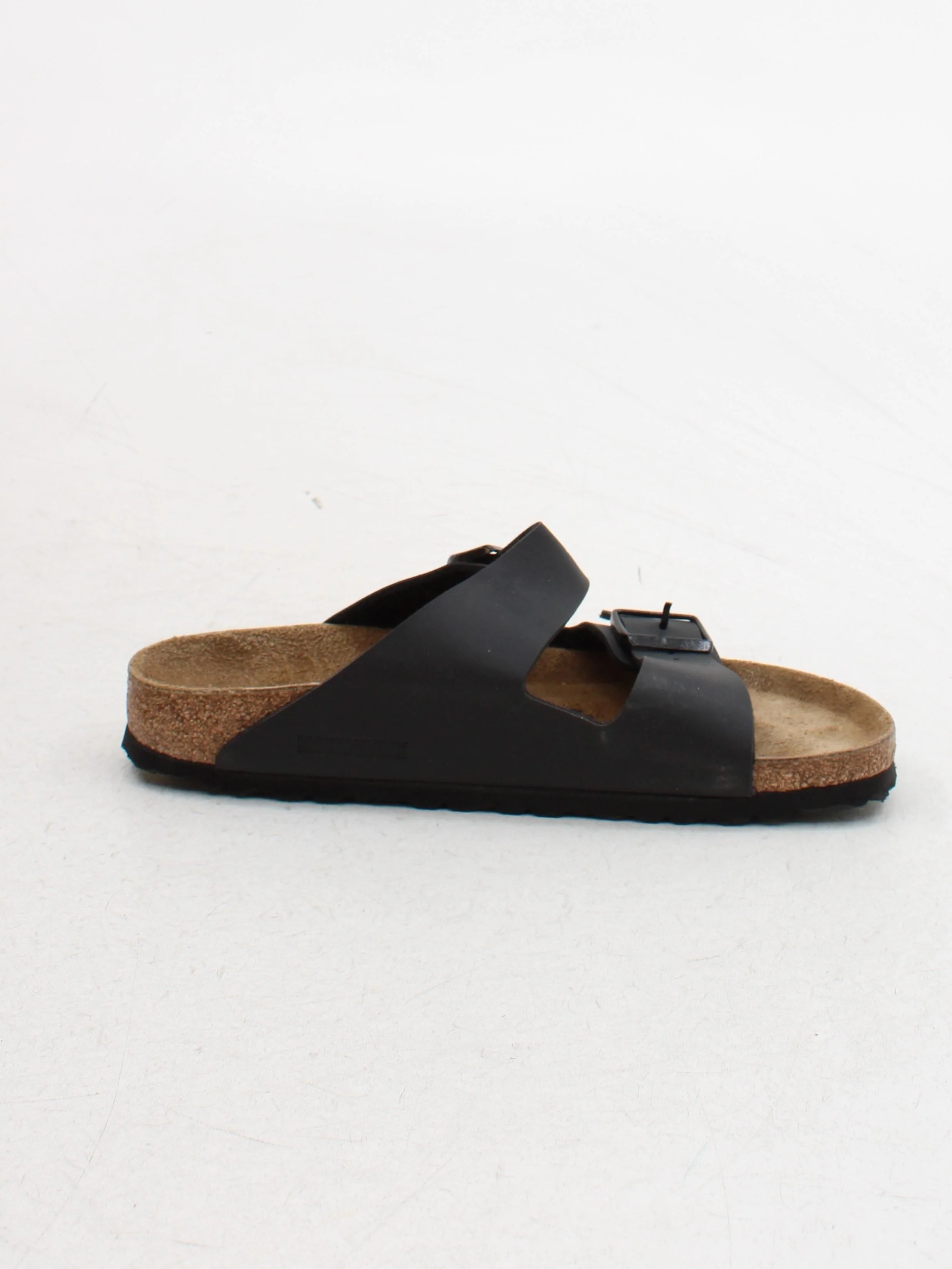 Birkenstock Men's Sandals UK 8 Black Faux Leather with Suede Slider - Image 5