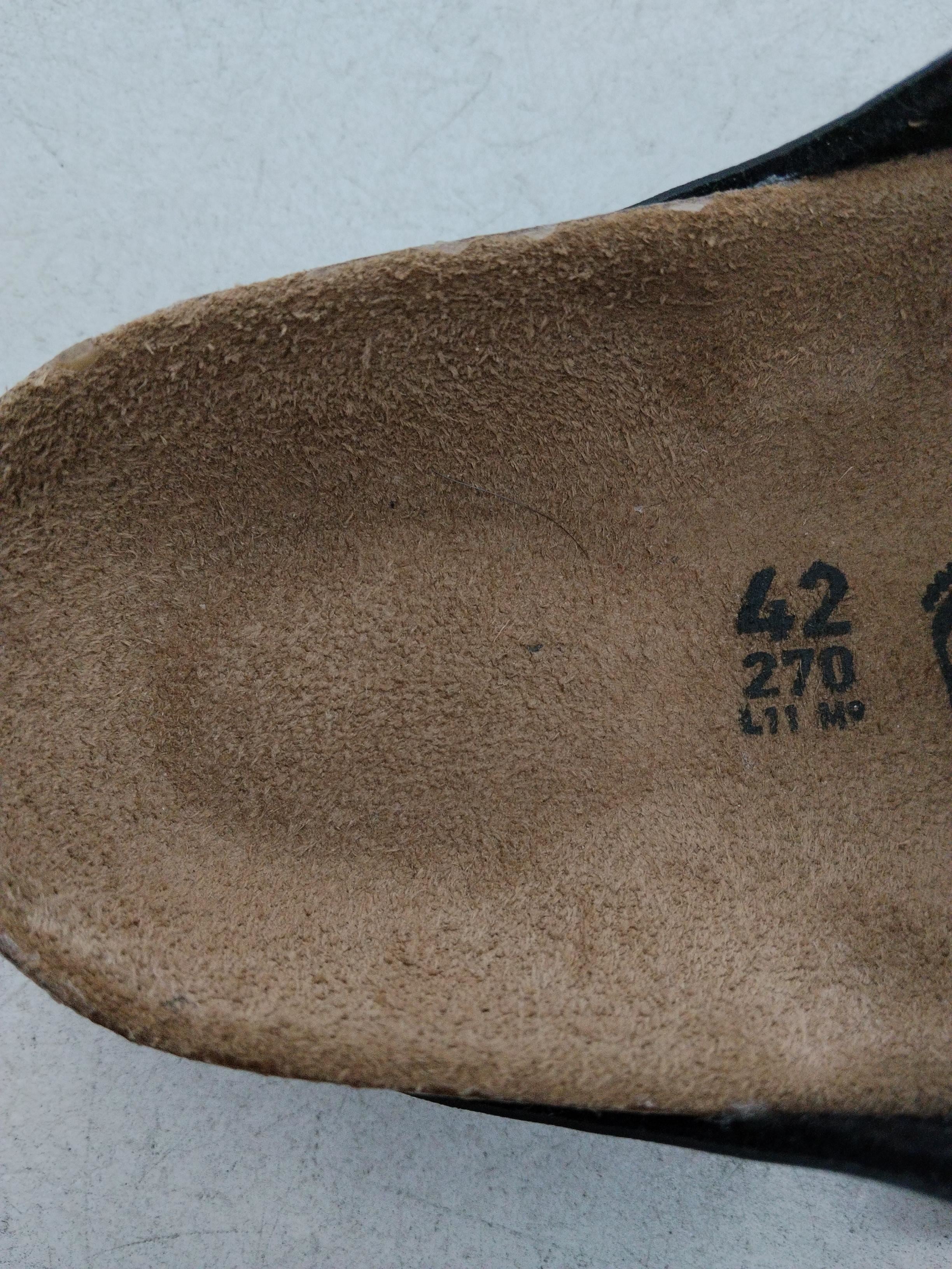 Birkenstock Men's Sandals UK 8 Black Faux Leather with Suede Slider - Image 6