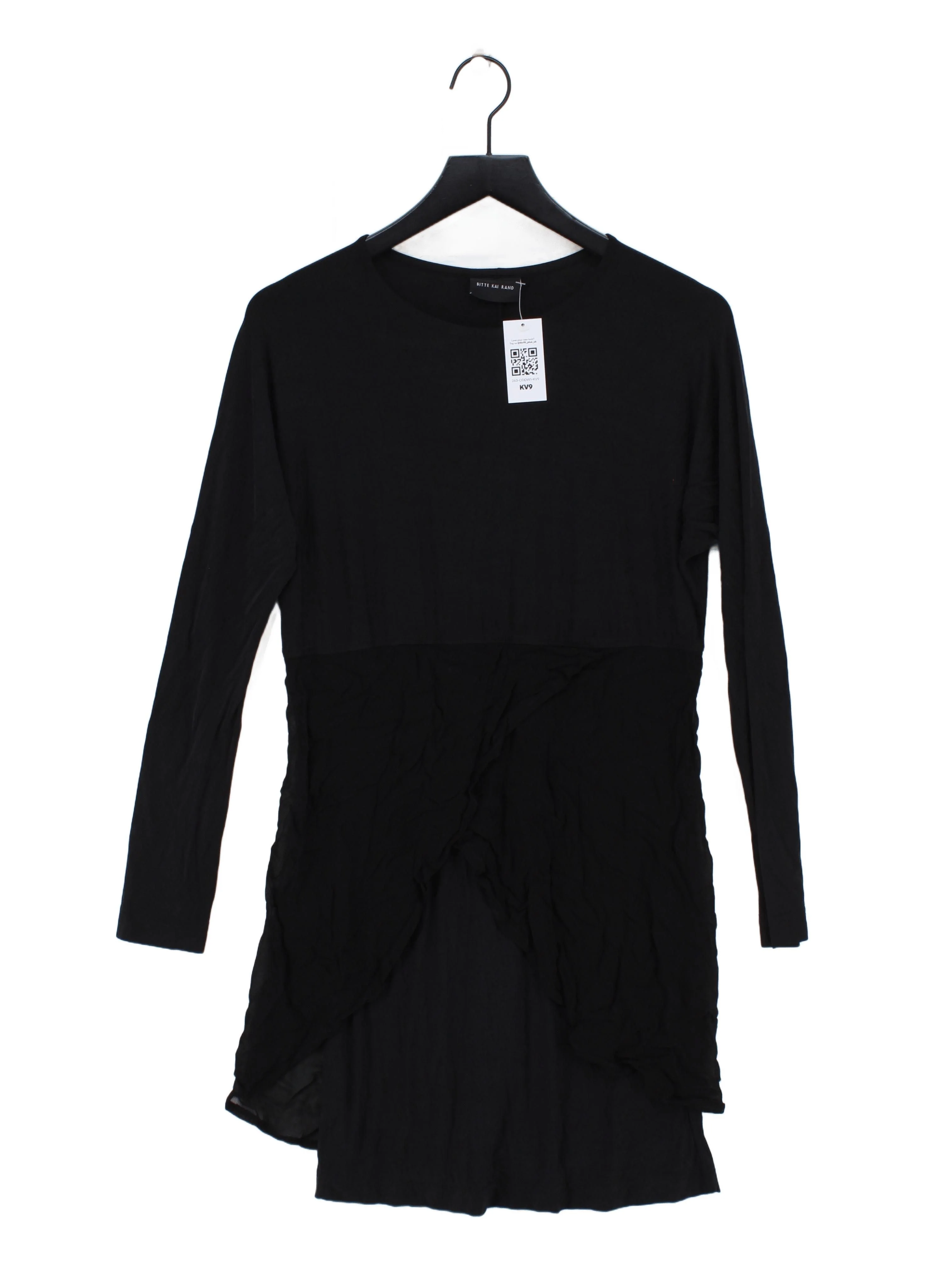 Bitte Kai Rand Women's Top S Black 100% Viscose Long Sleeve Round Neck Tunic