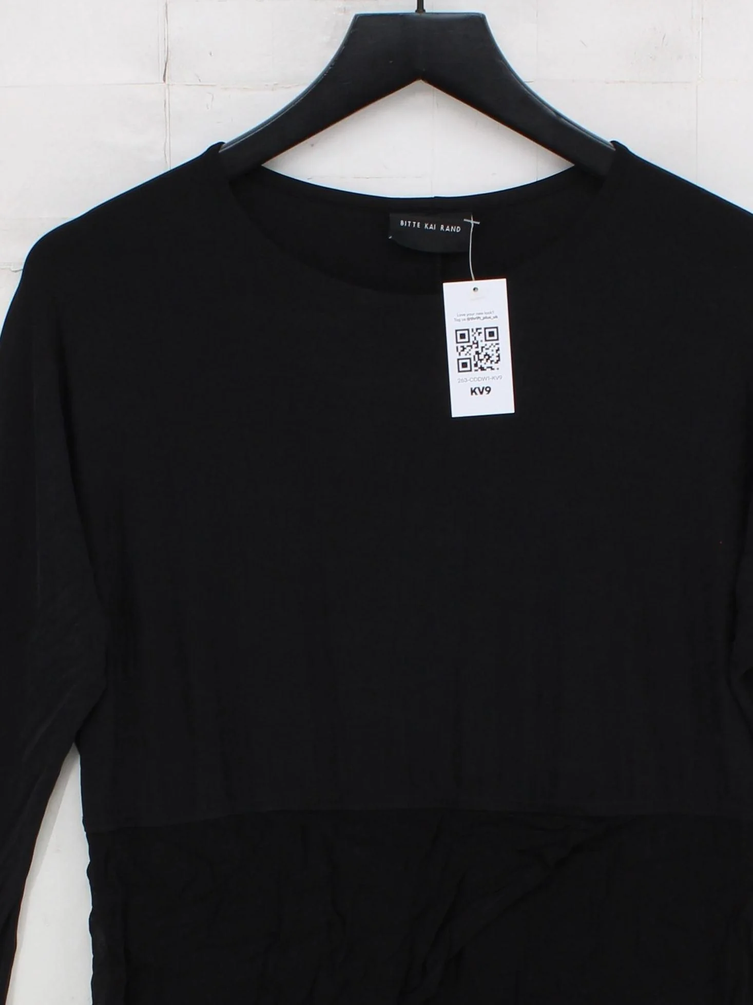 Bitte Kai Rand Women's Top S Black 100% Viscose Long Sleeve Round Neck Tunic - Image 3