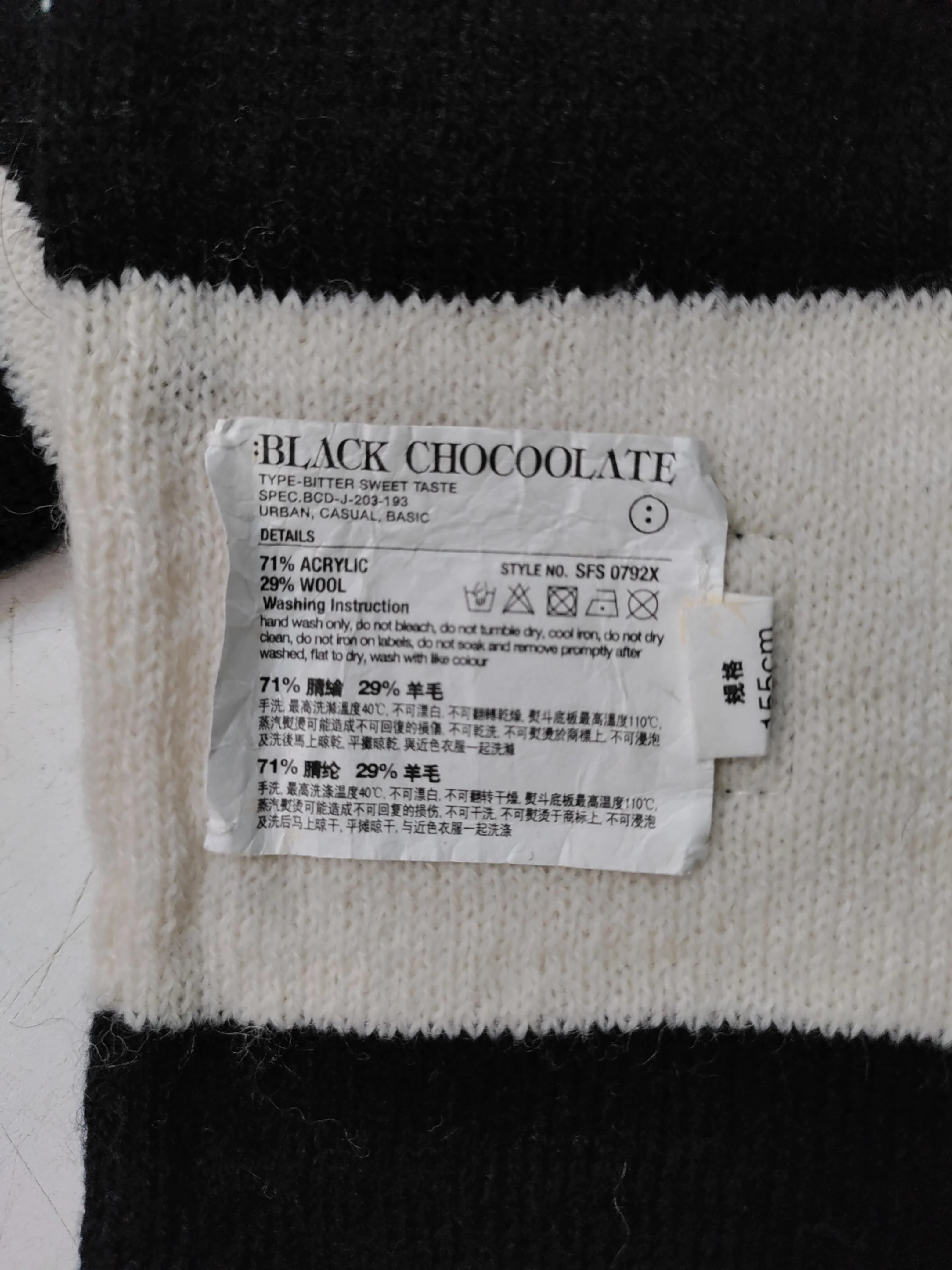 Black Chocoolate Men's Scarf Multi Striped Acrylic with Wool Scarf - Image 6