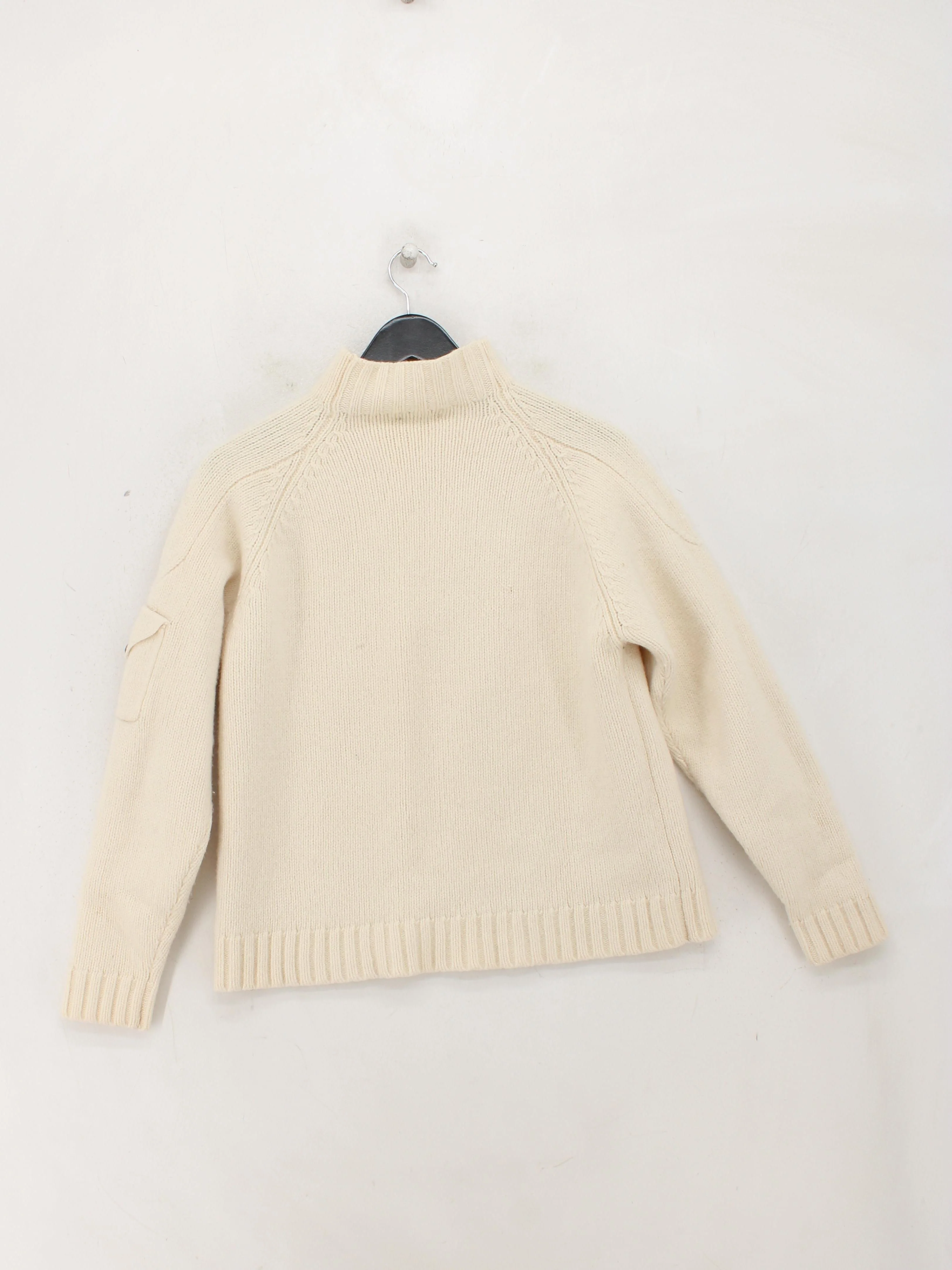 Blanc Bleu Men's Jumper L Cream Wool with Polyamide High Neck Pullover - Image 2