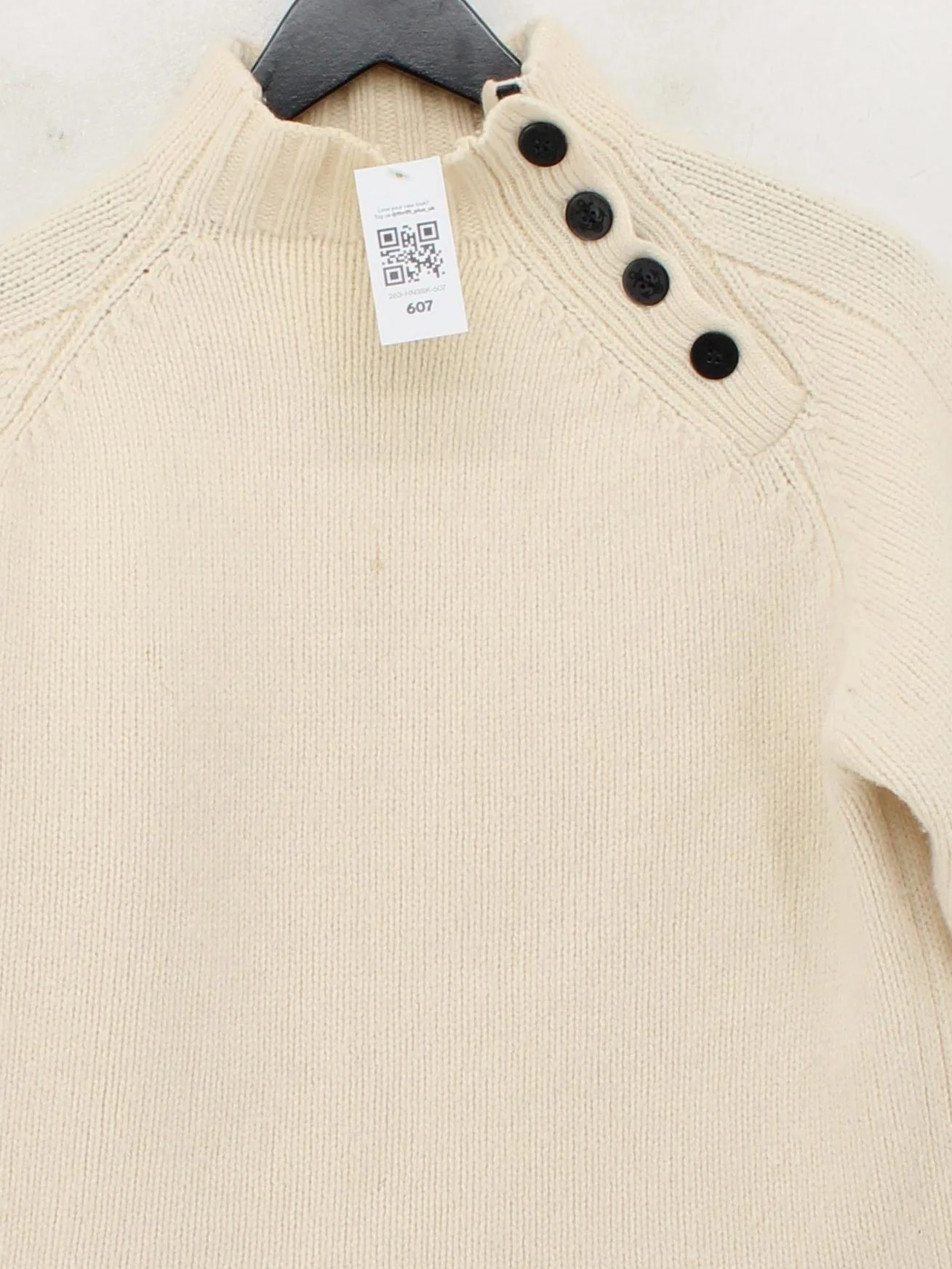 Blanc Bleu Men's Jumper L Cream Wool with Polyamide High Neck Pullover - Image 3
