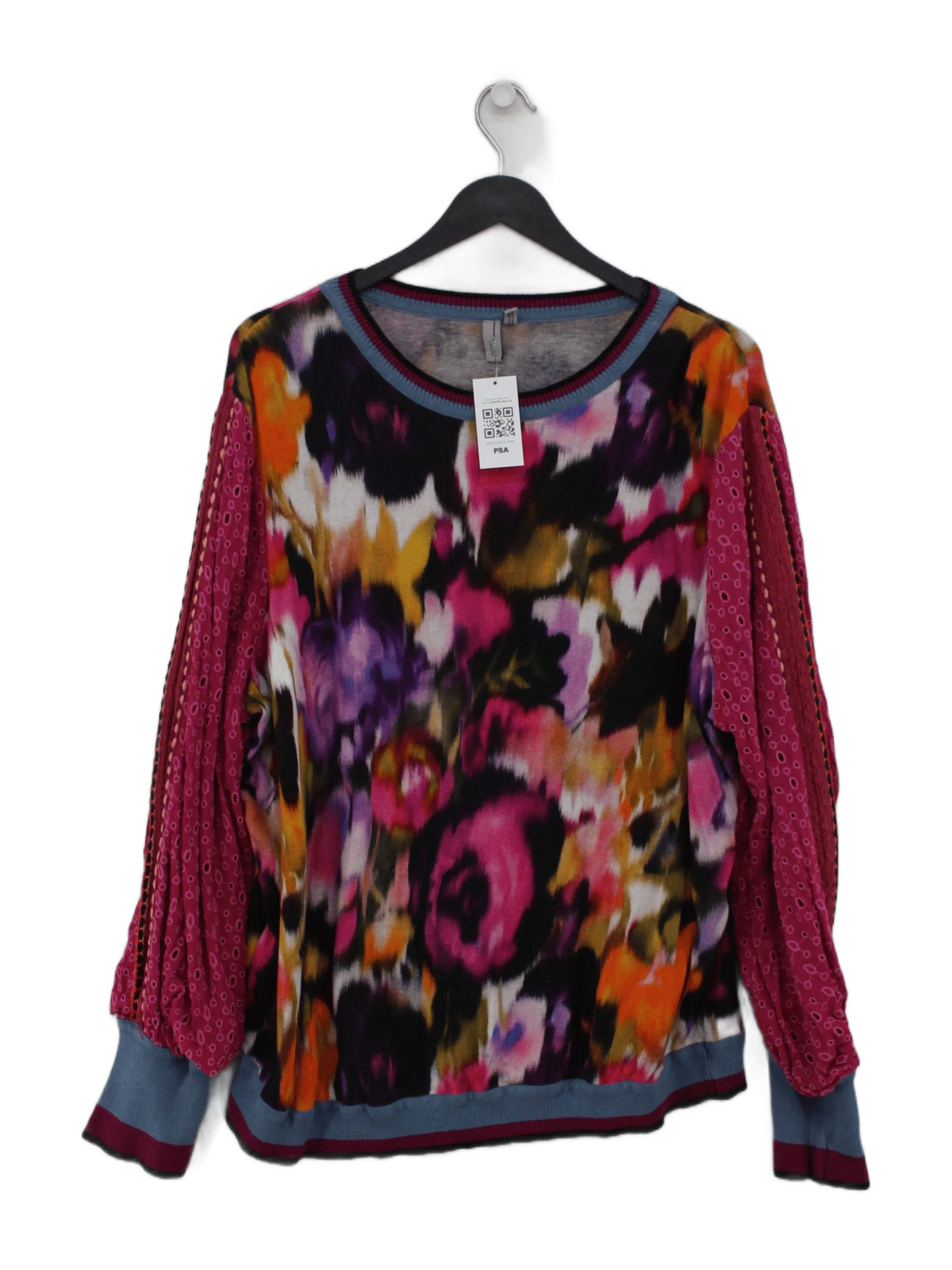 Blank London Women's Top S Multi Floral 100% Other Long Sleeve Round Neck Basic
