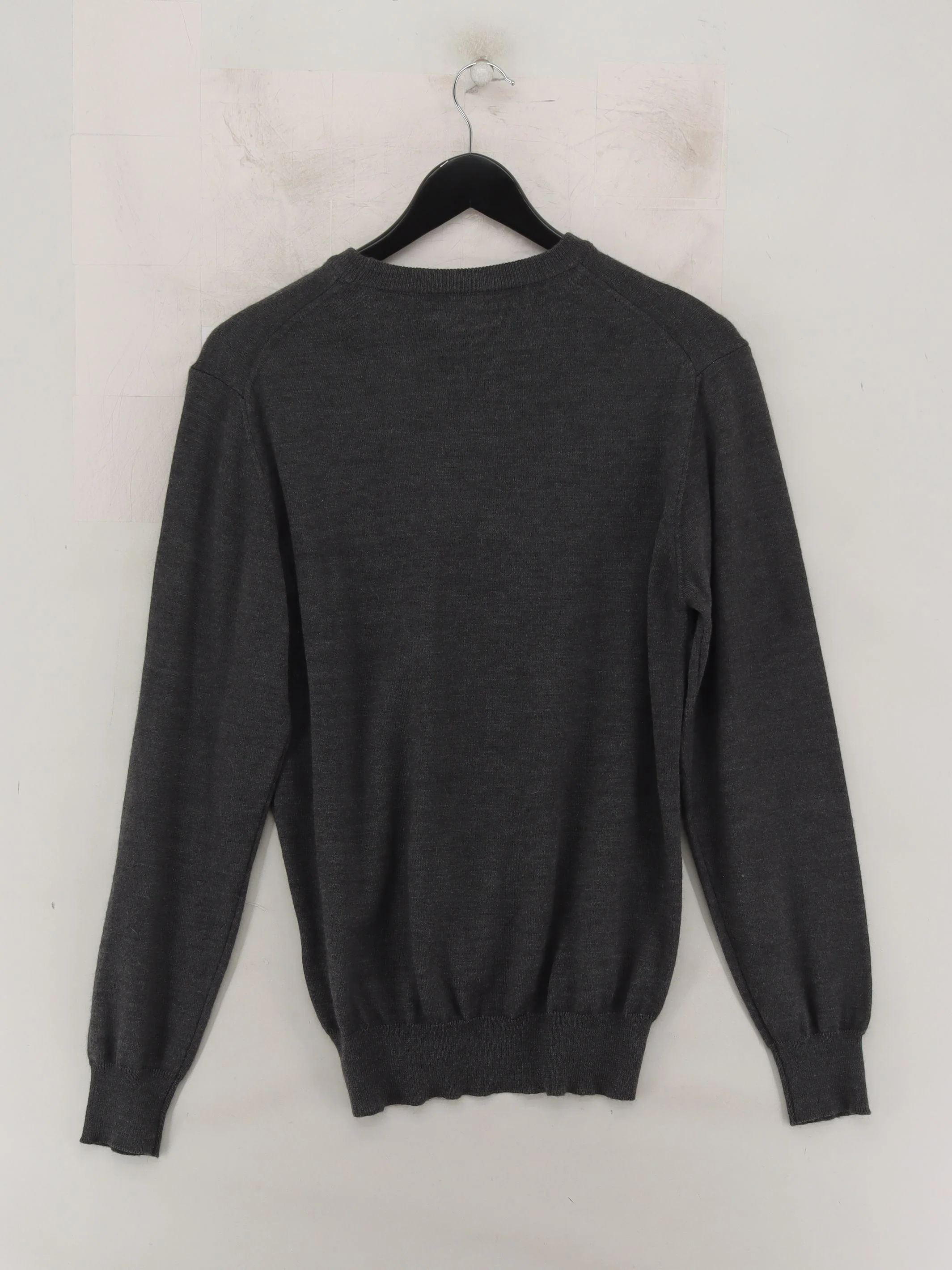 Blazer Men's Jumper M Grey Wool with Acrylic Round Neck Pullover - Image 2