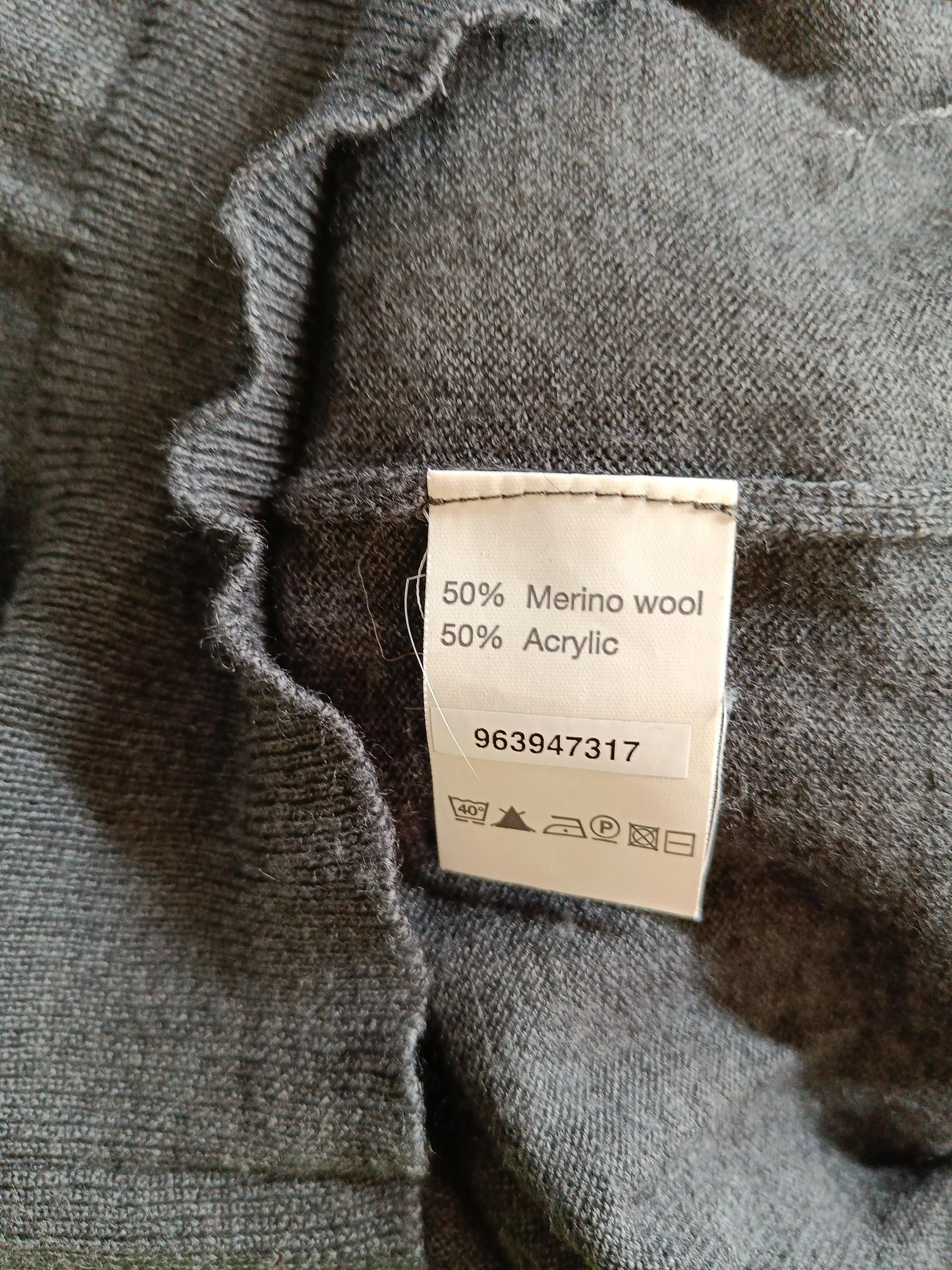 Blazer Men's Jumper M Grey Wool with Acrylic Round Neck Pullover - Image 6
