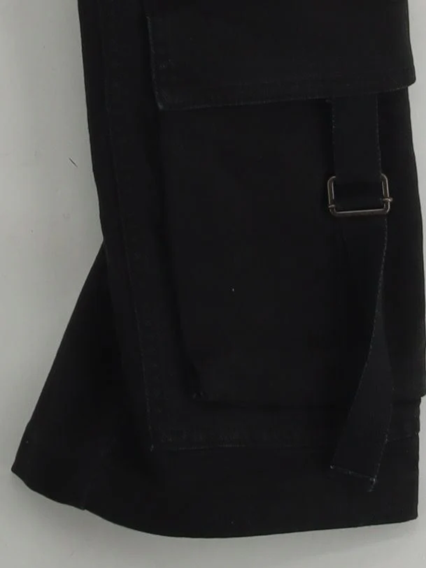 Blumarine Women's Trousers UK 8 Black Cotton with Elastane Wide-Leg Cargo - Image 4
