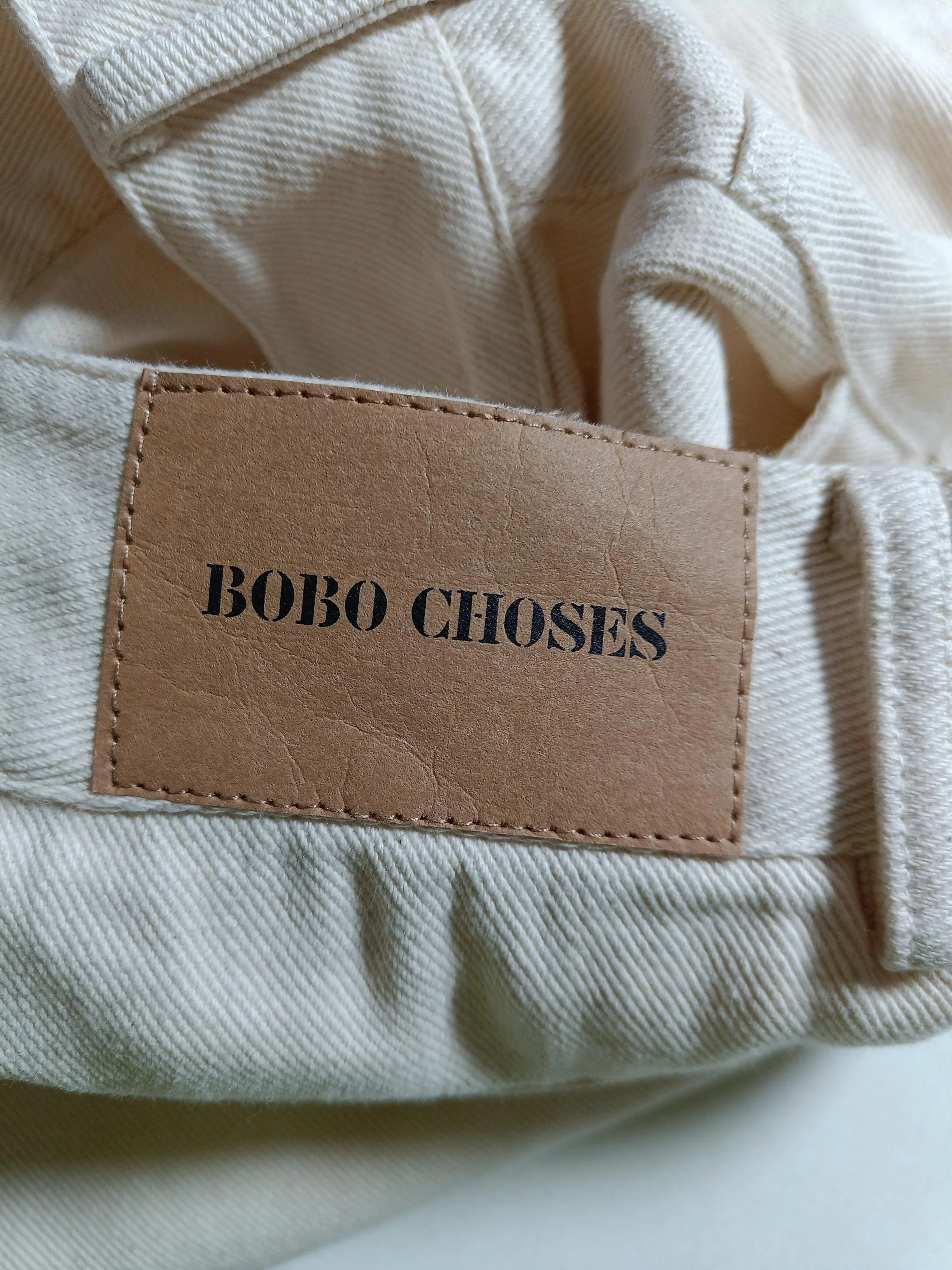 Bobo Choses Women's Trousers M Cream Geometric 100% Cotton Wide-Leg Chino - Image 5