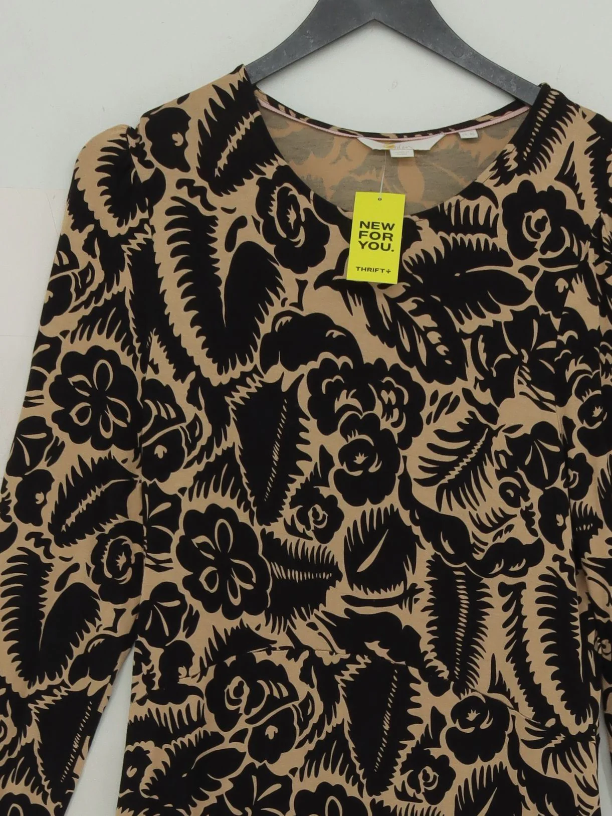 Boden Jumper Midi Dress UK12 in Tan - Image 3