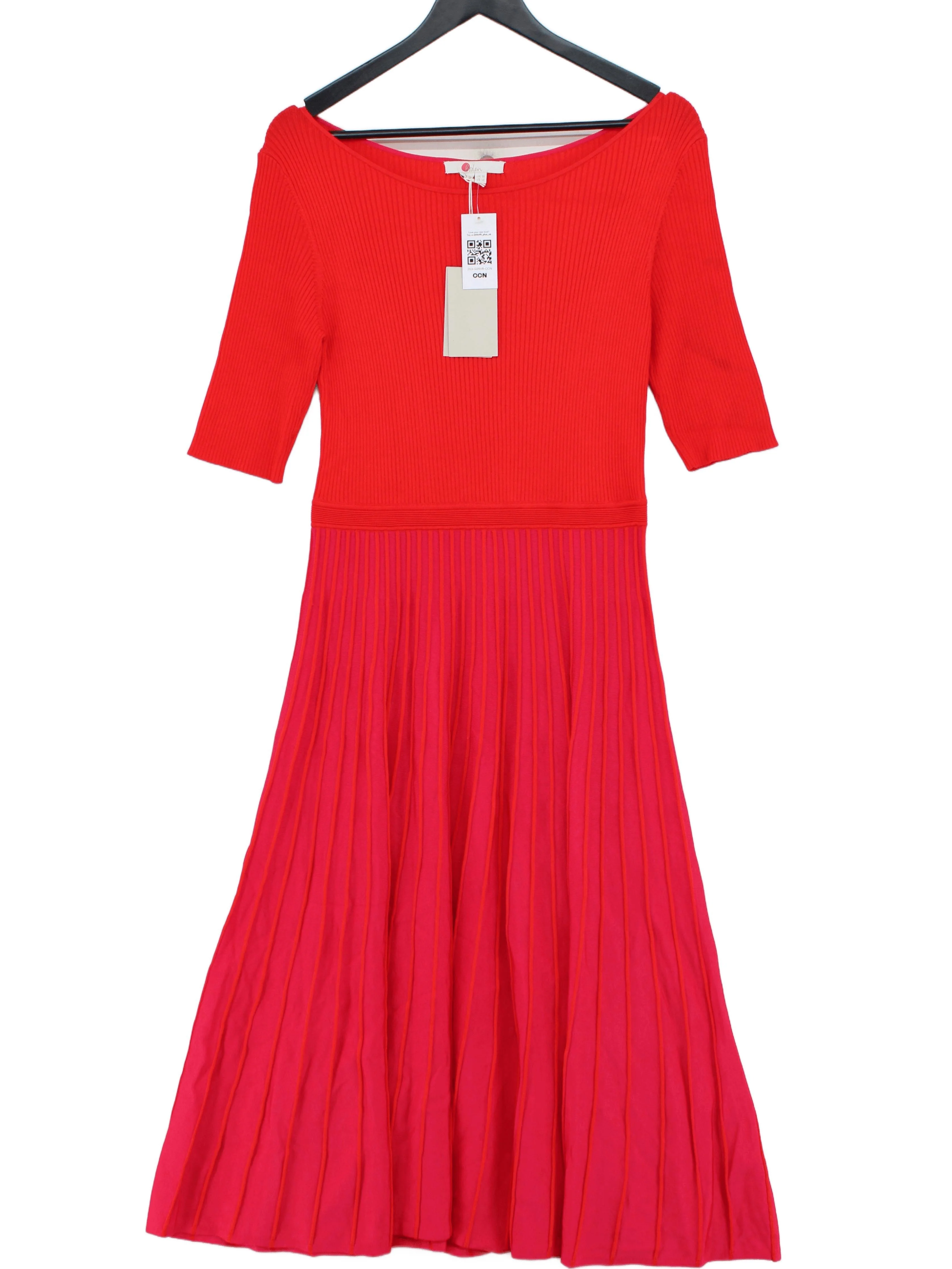 Boden Jumper Midi Dress UK16 in Red