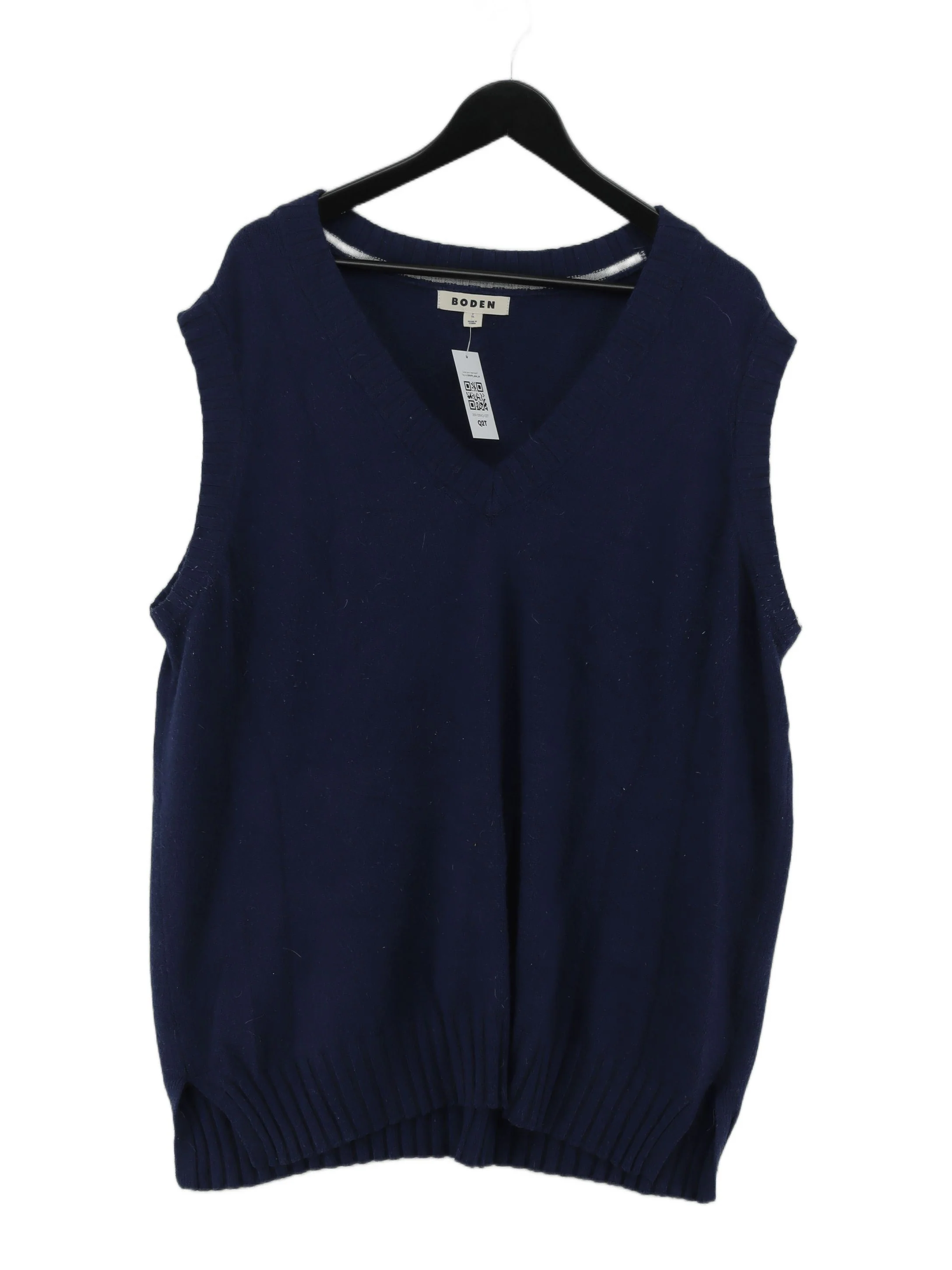Boden Men's Jumper XL Blue 100% Wool V-Neck Vest