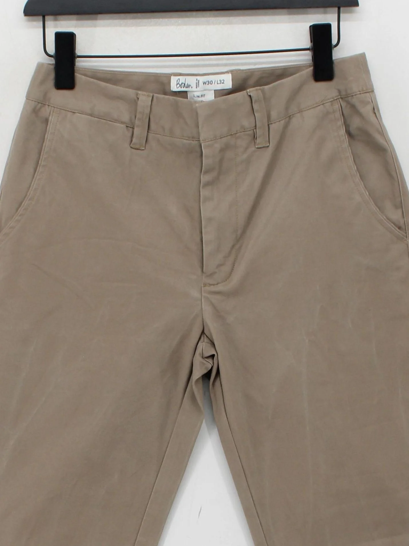 Boden Men's Trousers W 30 in; L 32 in Tan Cotton with Elastane Tapered Chino - Image 3