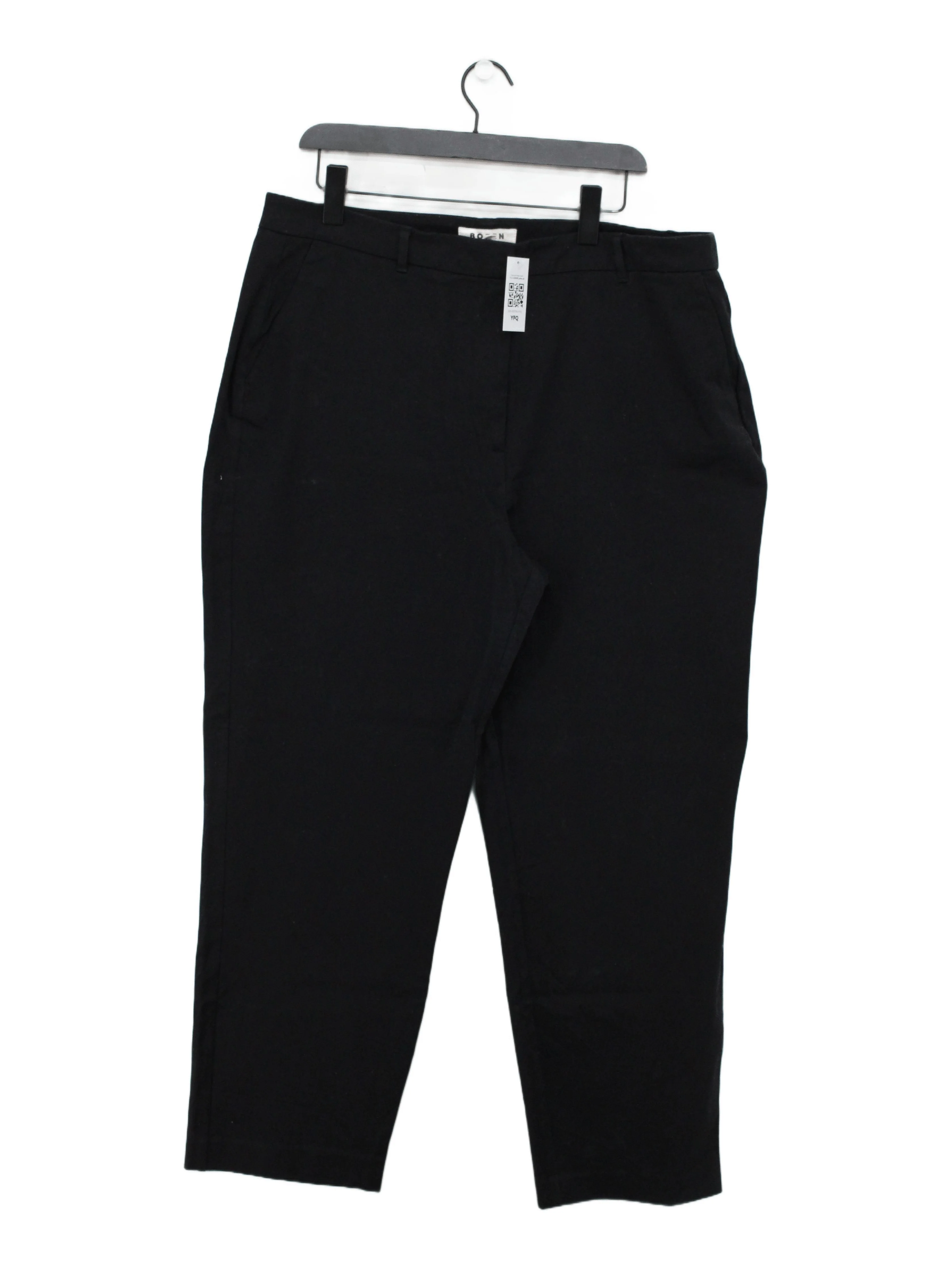 Boden Men's Trousers W 36 in Black Cotton with Elastane Tapered Chino