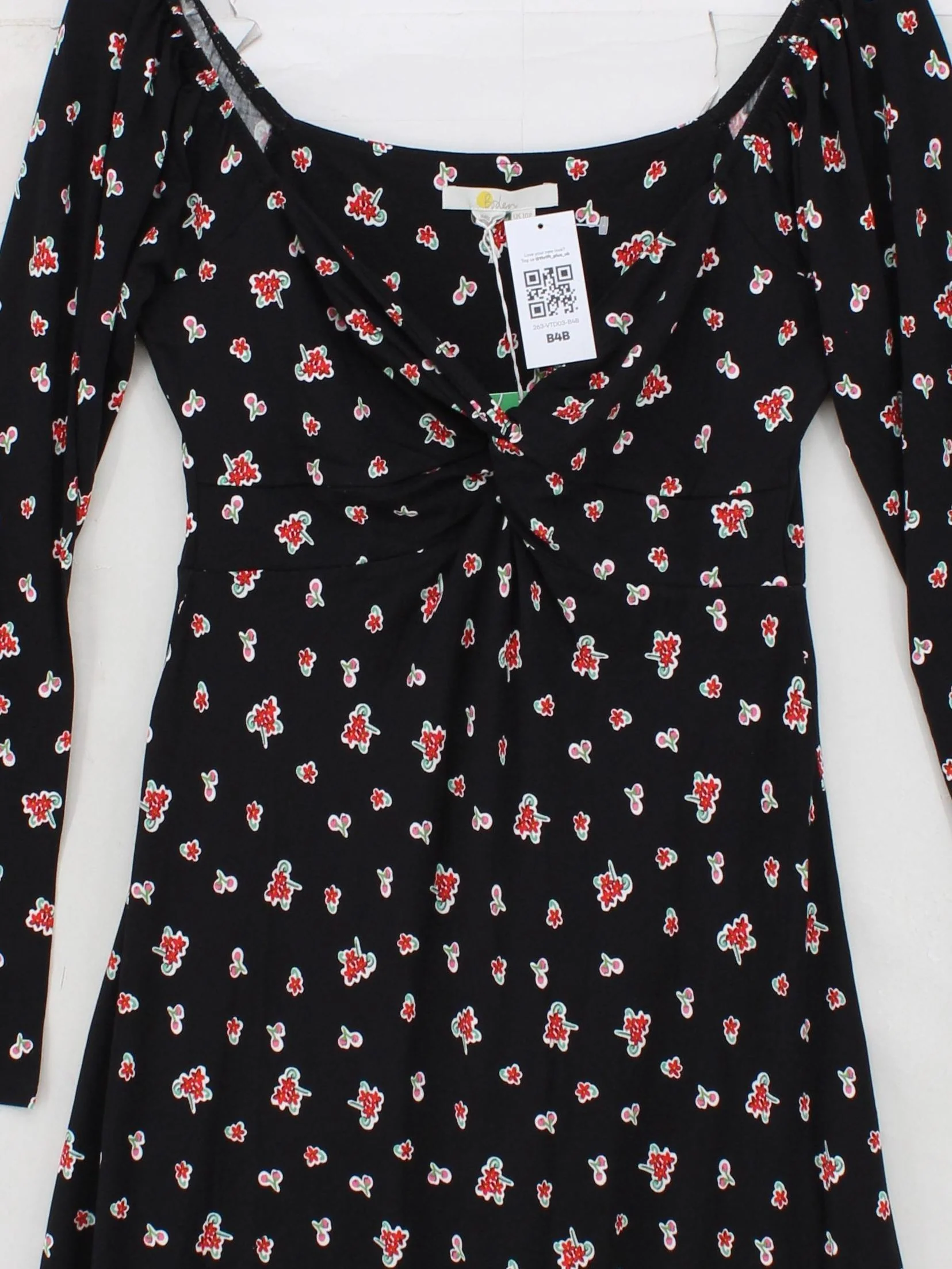 Boden Shirt Midi Dress UK10 in Black - Image 3