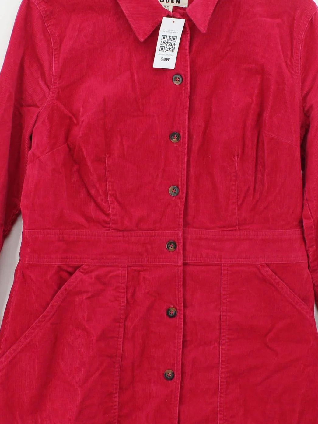 Boden Shirt Midi Dress UK14 in Red - Image 3