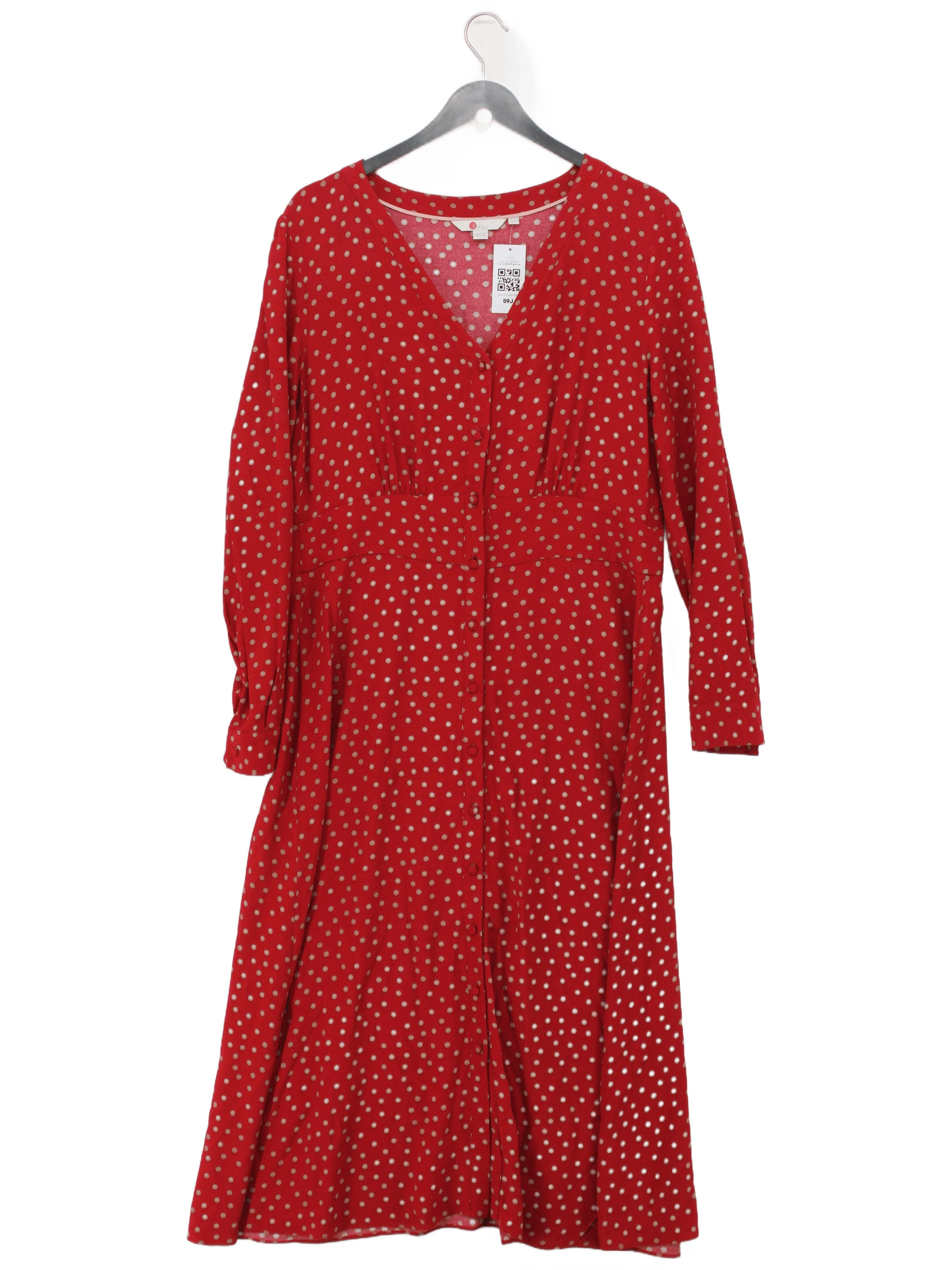 Boden Shirt Midi Dress UK14 in Red