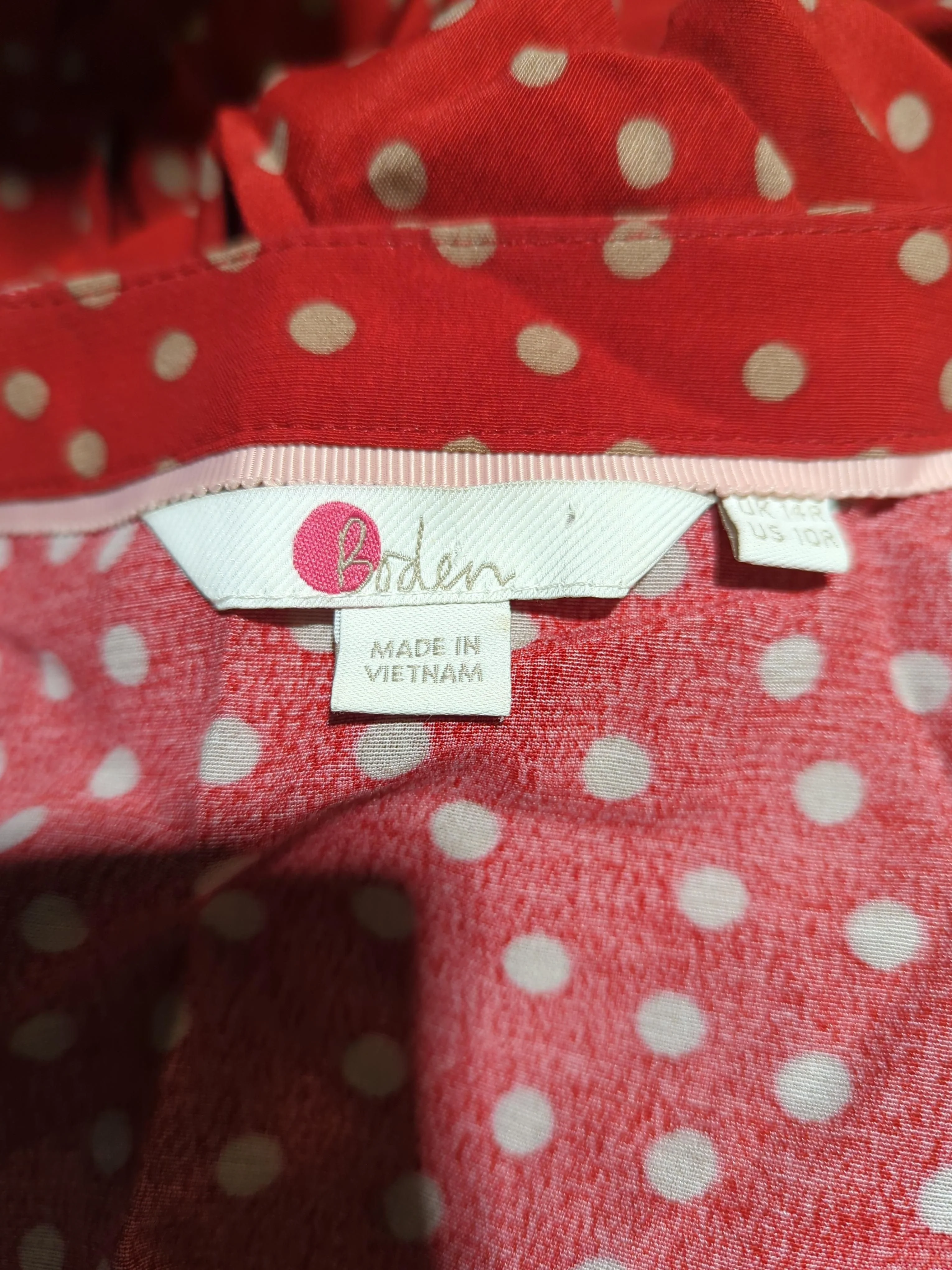 Boden Shirt Midi Dress UK14 in Red - Image 5