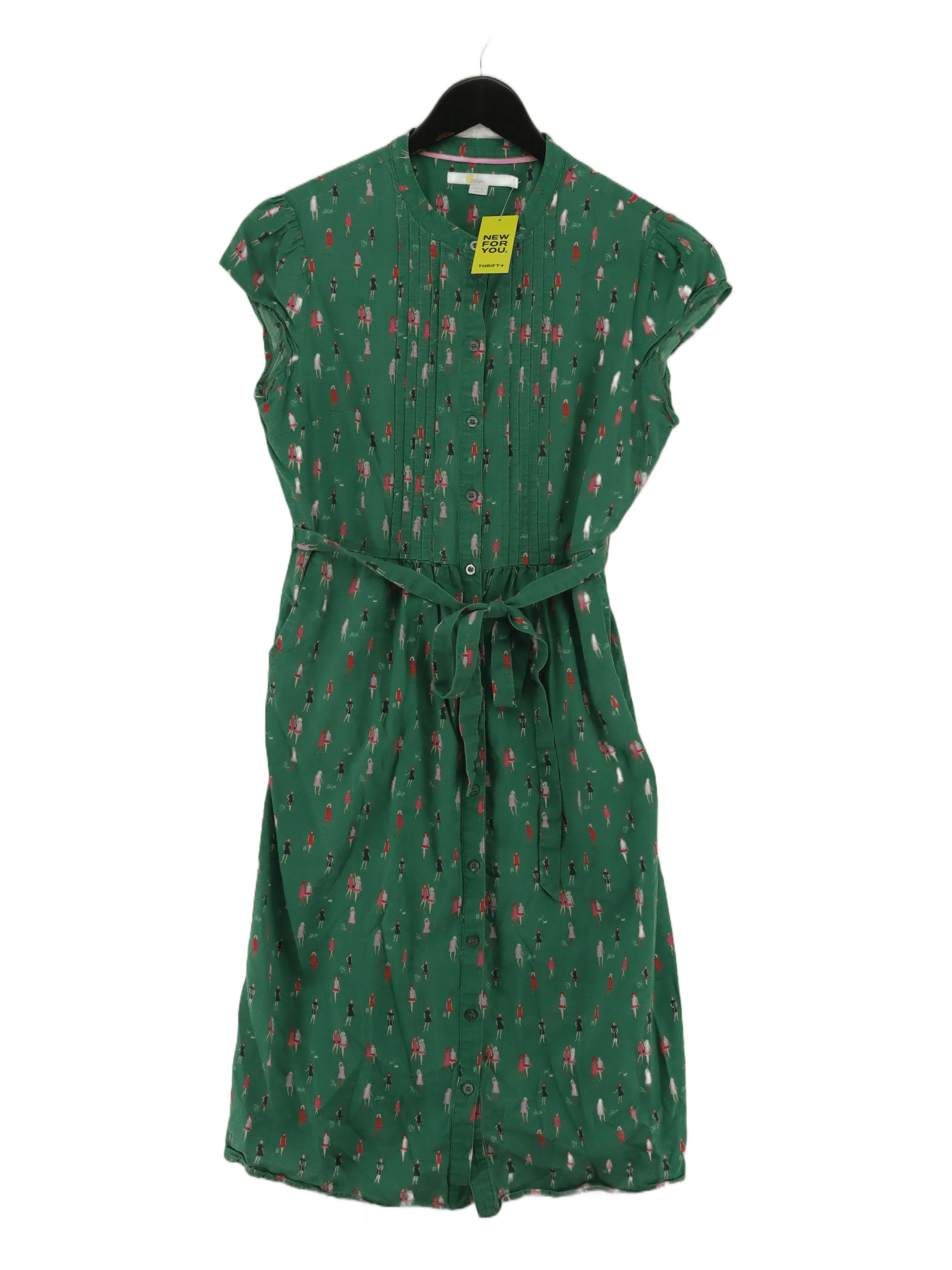 Boden Shirt Midi Dress UK4 in Green