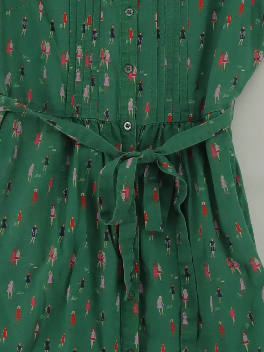 Boden Shirt Midi Dress UK4 in Green - Image 3