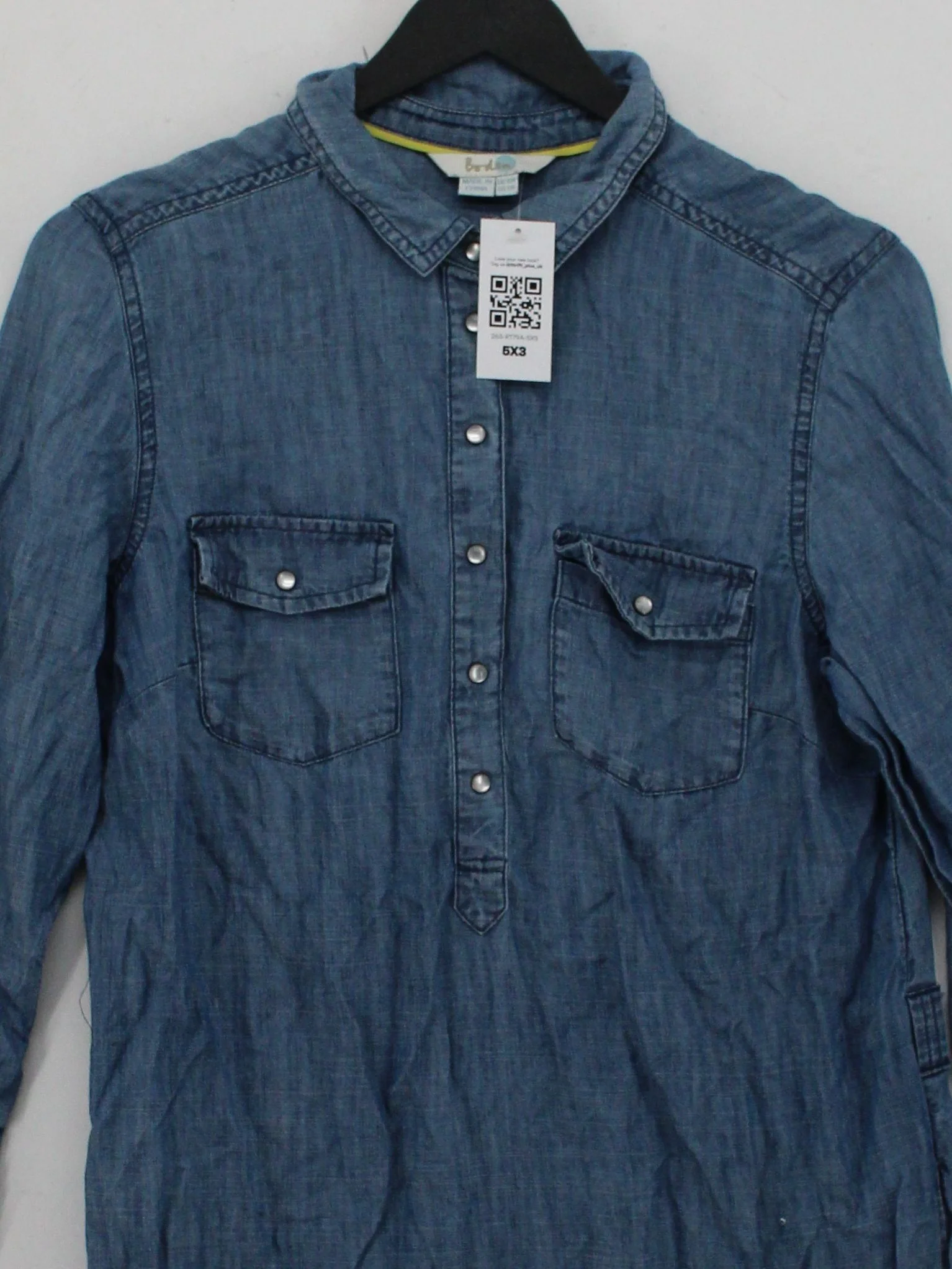 Boden Shirt Mini Dress UK10 in Blue - Image 3