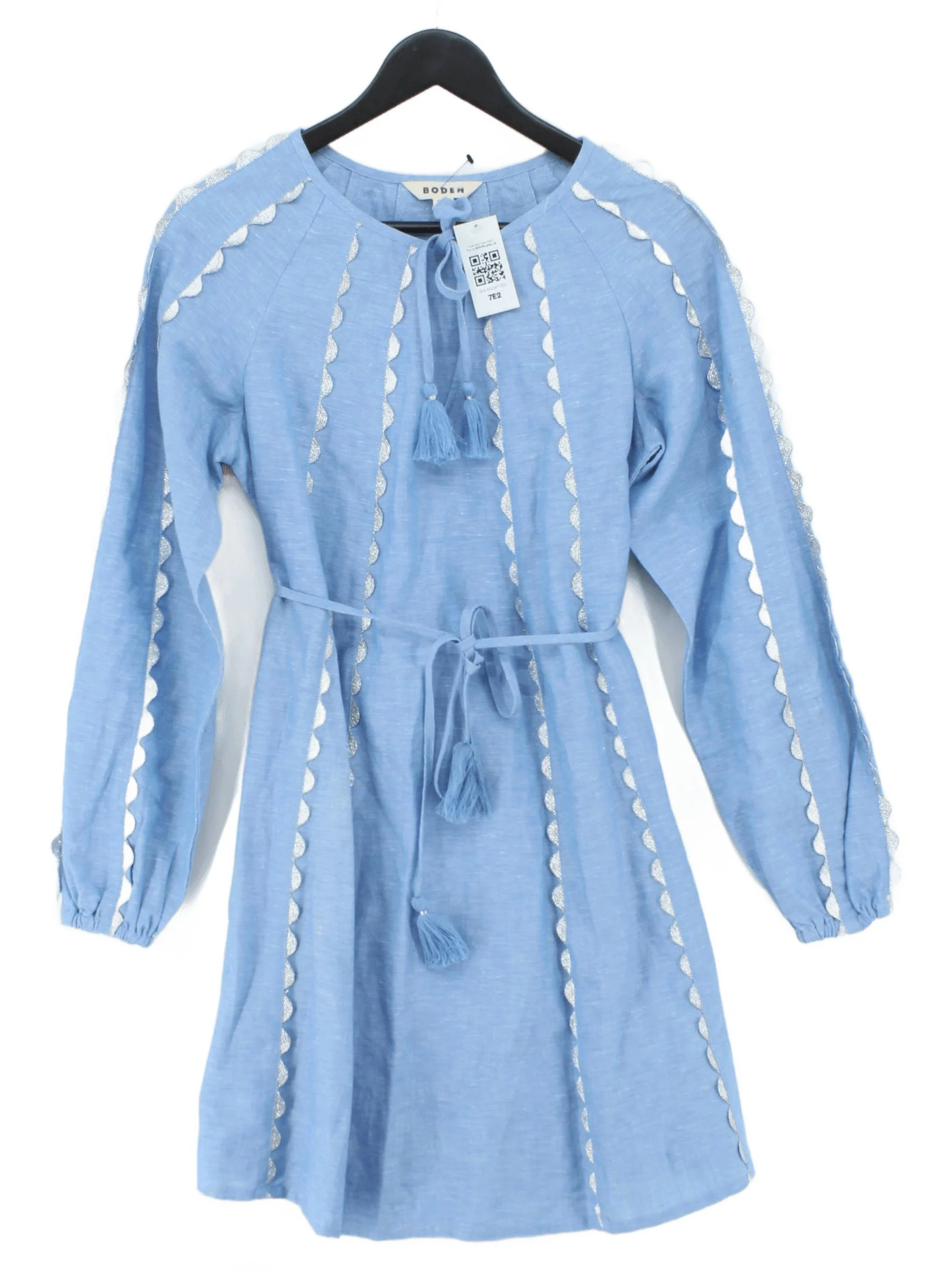 Boden Shirt Mini Dress UK10 in Blue