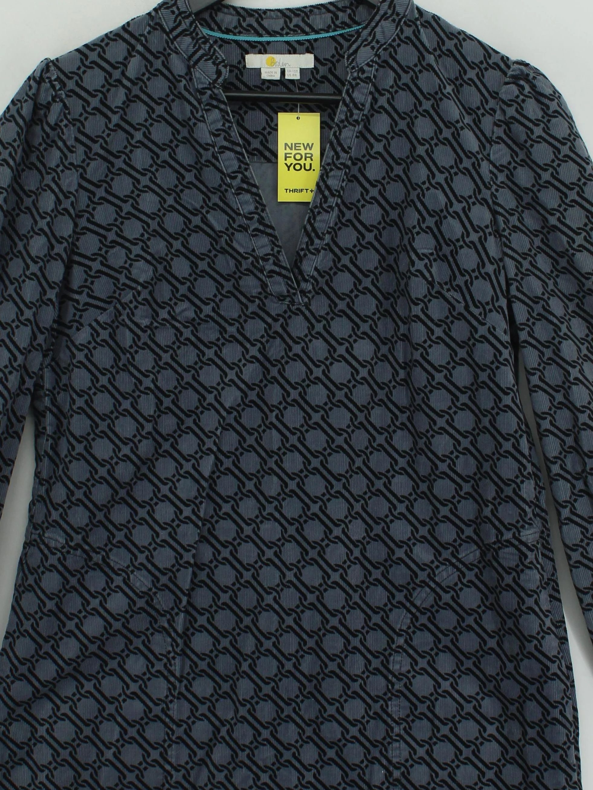 Boden Shirt Mini Dress UK12 in Grey - Image 3