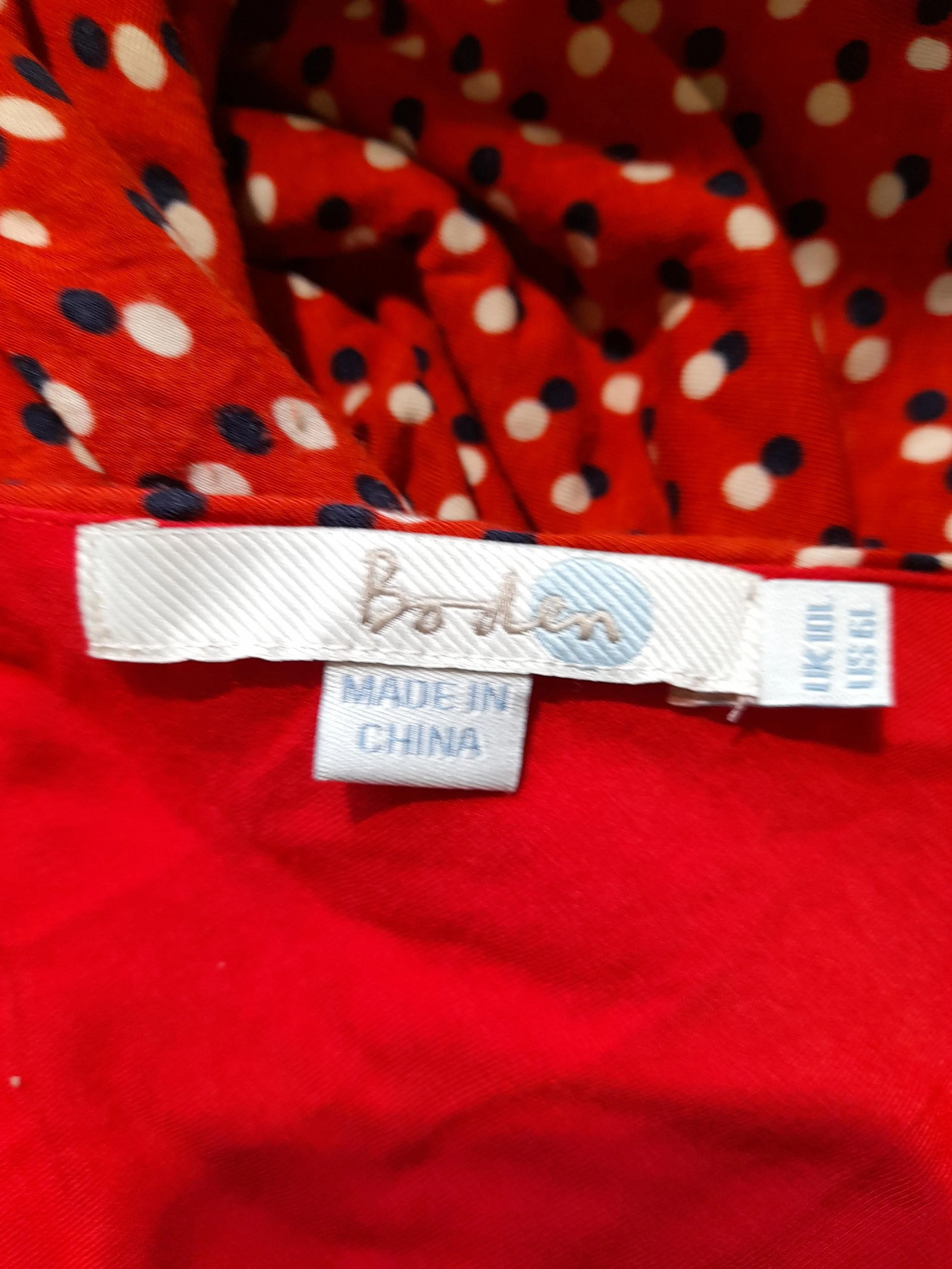 Boden Skater Midi Dress UK10 in Red - Image 5